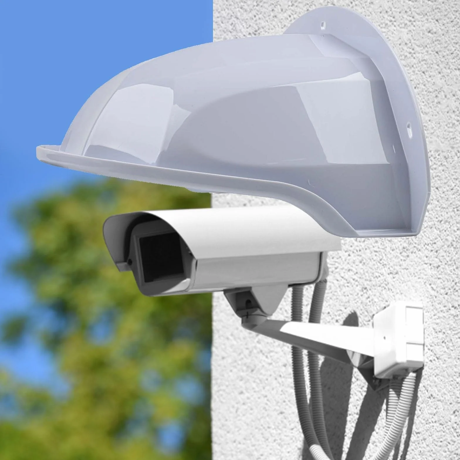 Housse de protection pour caméra extérieure, étanche, anti-pluie et anti-poussière, compatible avec les caméras de sécurité, boîtier en ABS blanc (1 pièce)