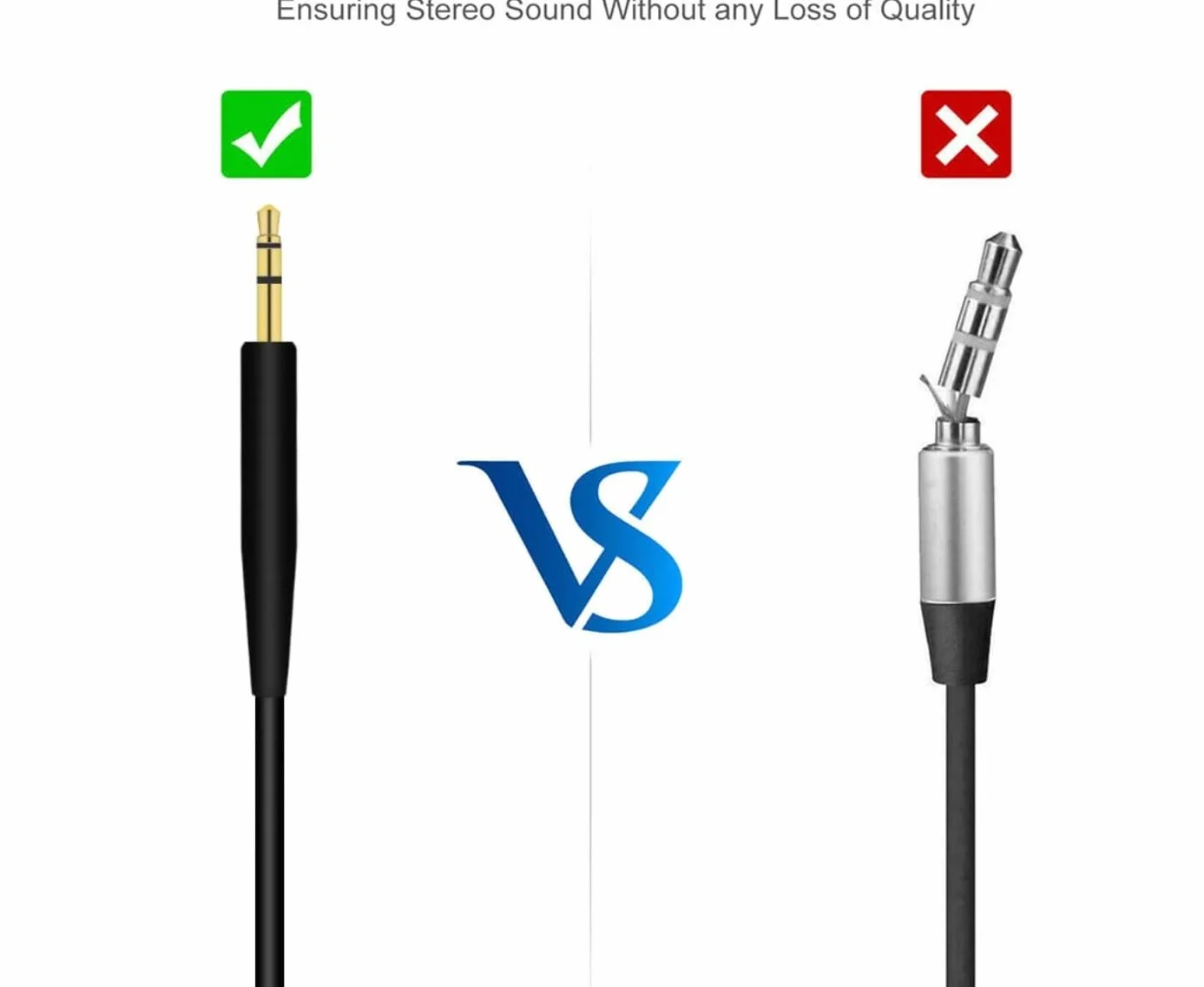 Remplacement Câble Audio Câble Aux 3,5mm à 2,5mm pour Casque | Compatible avec Bose 700 Quietcomfort 25 QC25 35 QC35 QC35II 45 QC45 JBL Tune 710BT 660NC 760NC
