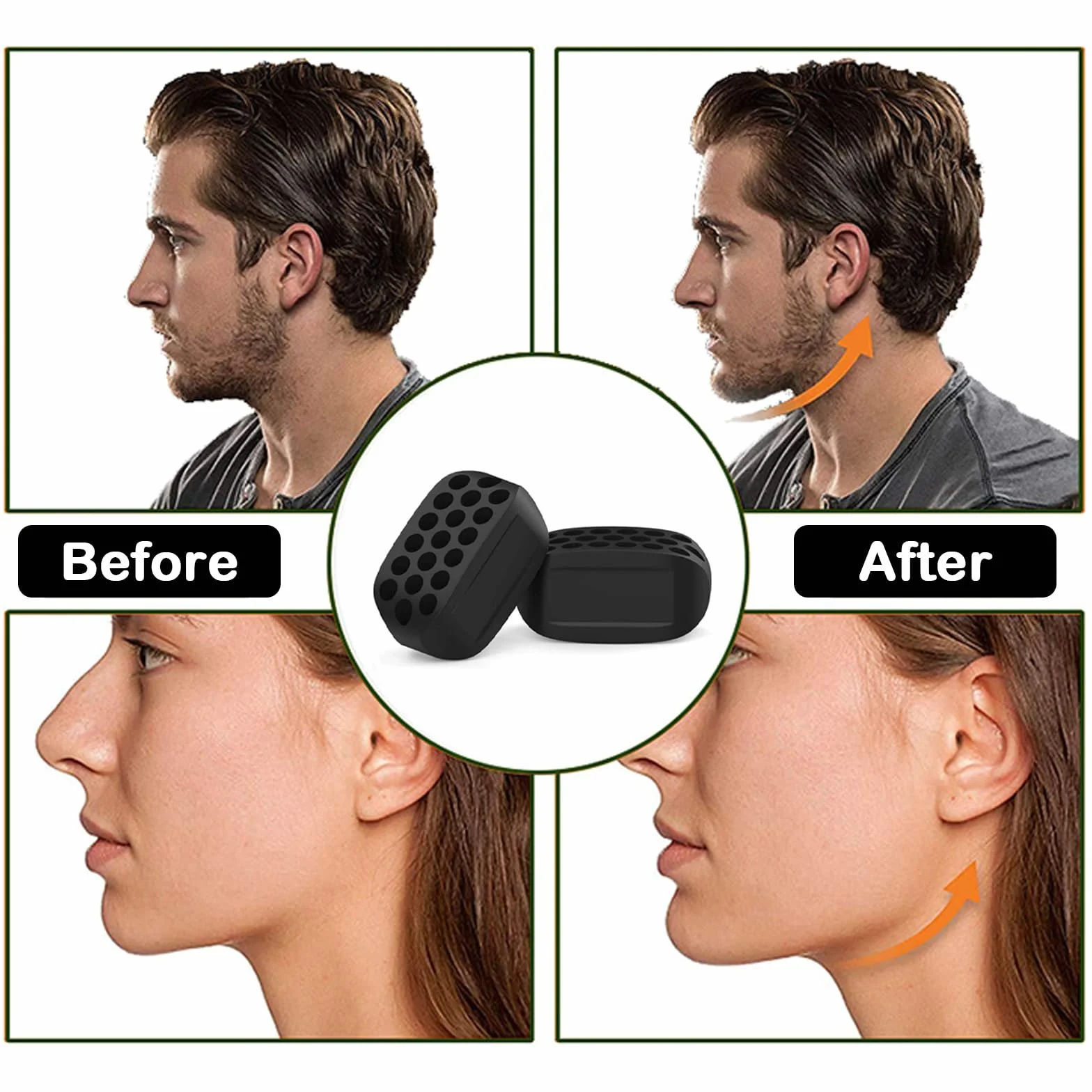 Jaw Trainer Silicone Gomme Musculation Machoire 6 Pièces Hommes Femmes