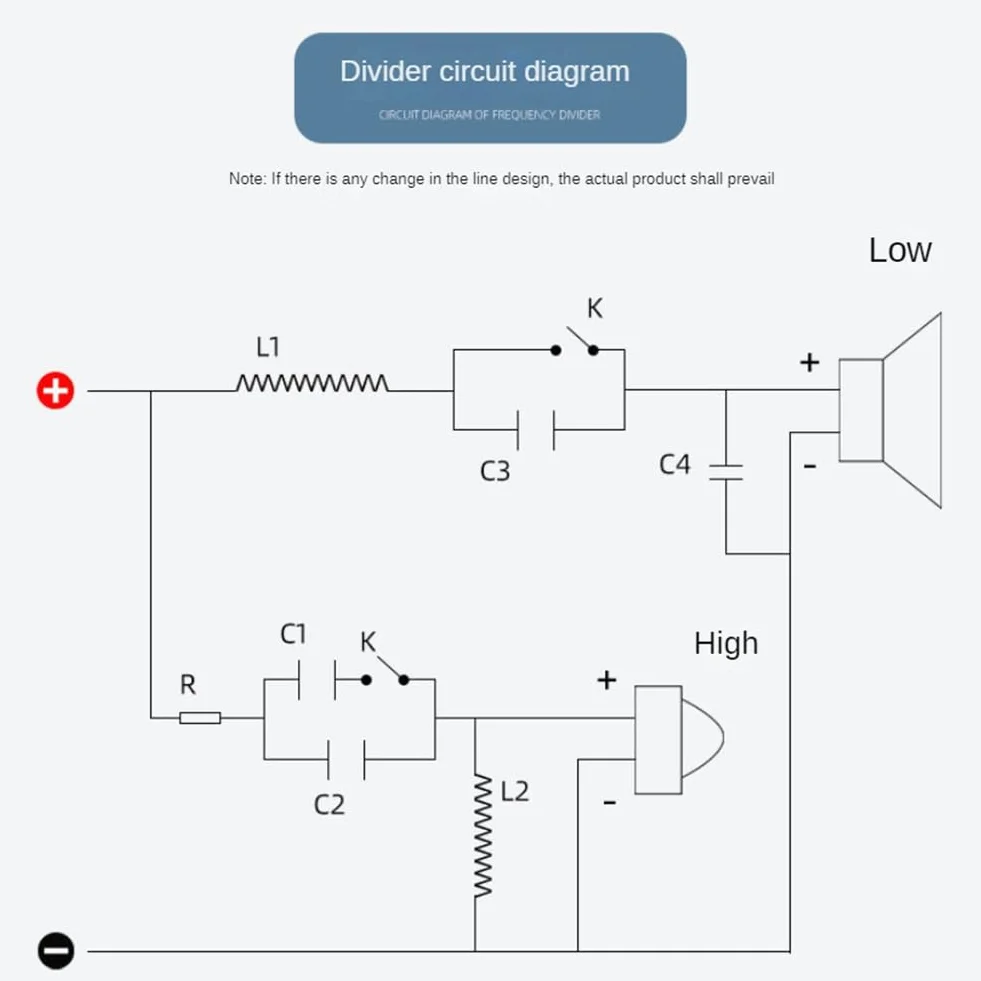 2 Pièces 2 Voies 250 W 2500 Hz-3000 Hz Diviseur de Fréquence DIY Haut-Parleur Filtre Circuit Home Cinéma Basse HiFi Stéréo Audio Crossover Installation Facile