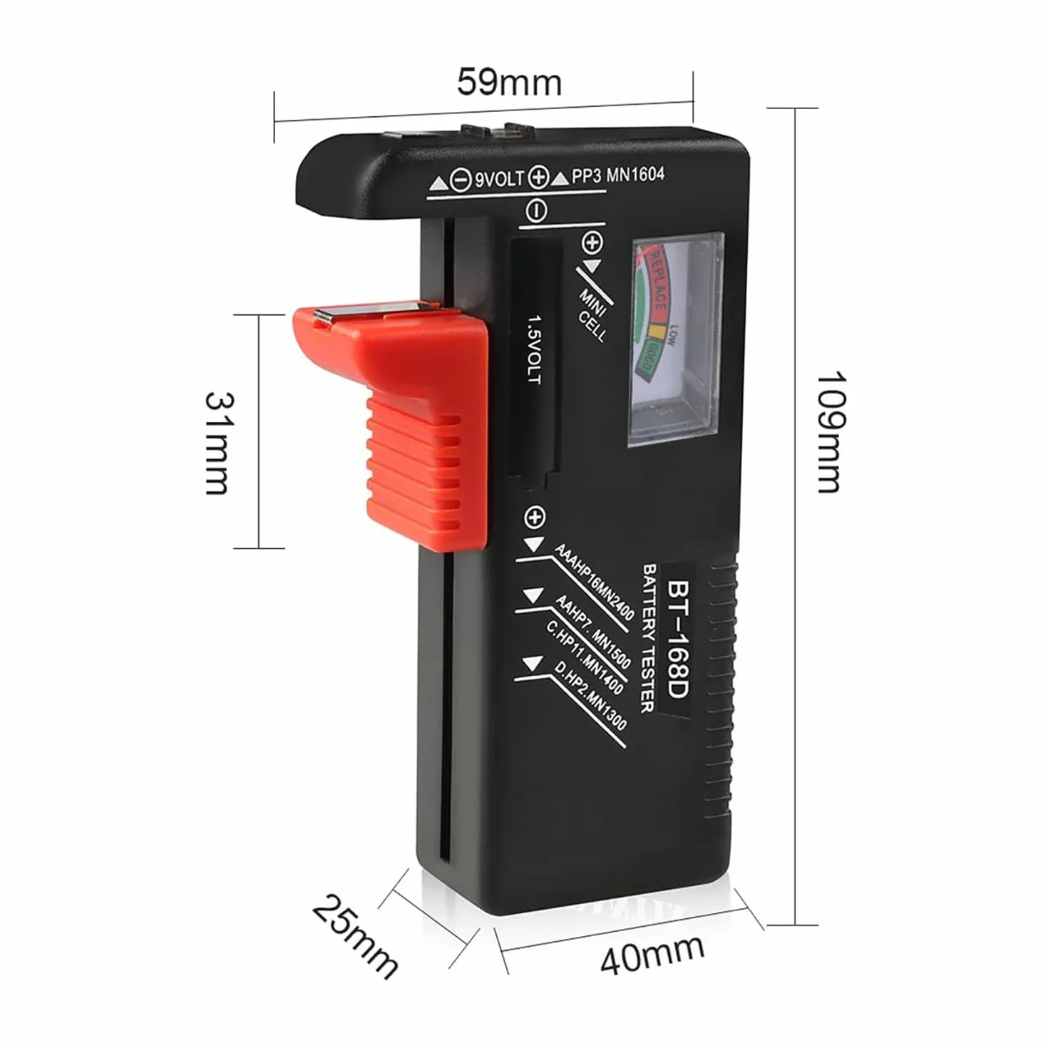 Testeur de Piles Universel Numérique pour AA AAA C D 9V 1.5V