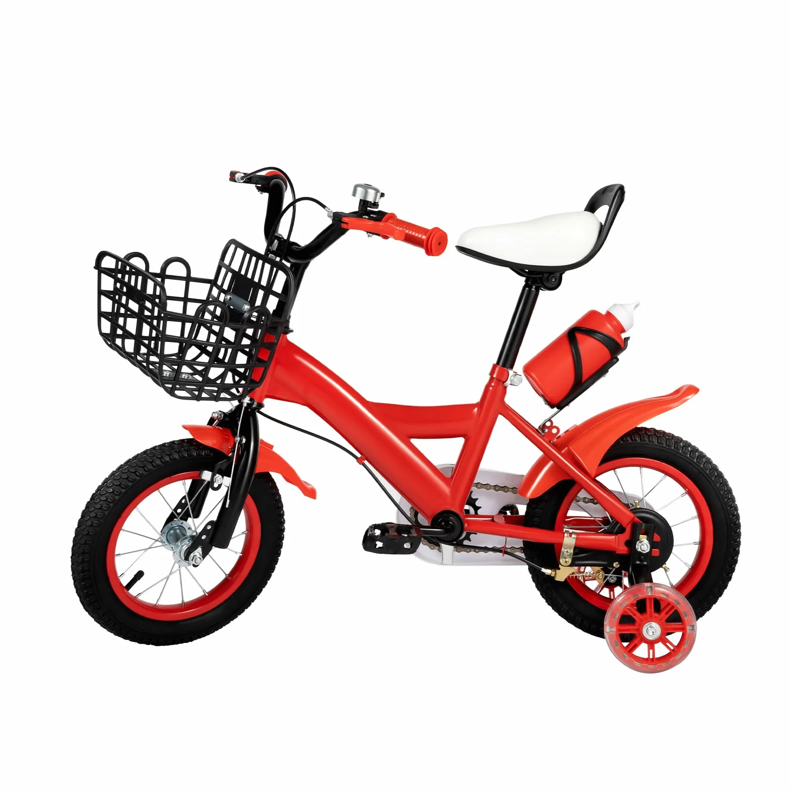 Vélo enfant 12 pouces avec roues stabilisatrices Rouge/jaune/bleu