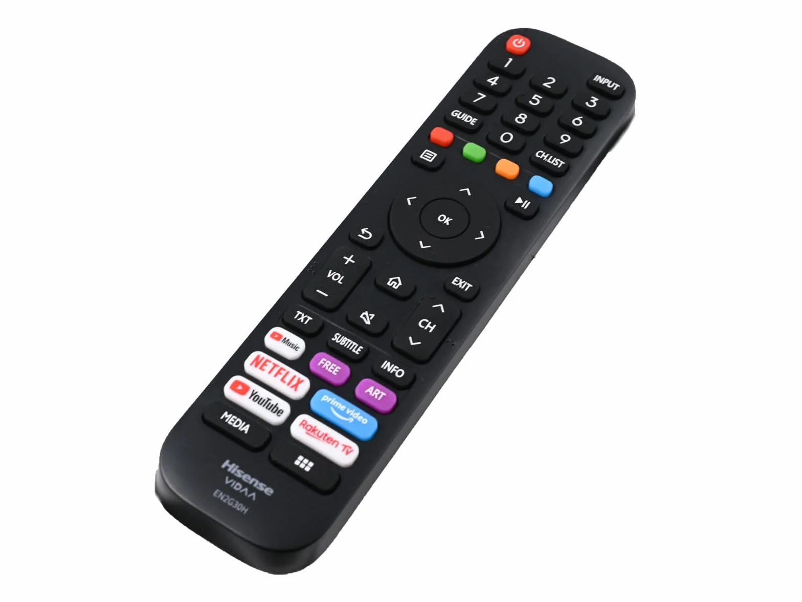 HISENSE EN2G30H VIDAA Télécommande Originale pour Hisense Ultra HD TV avec Touches de Raccourci pour Netflix Youtube & Rakuten TV