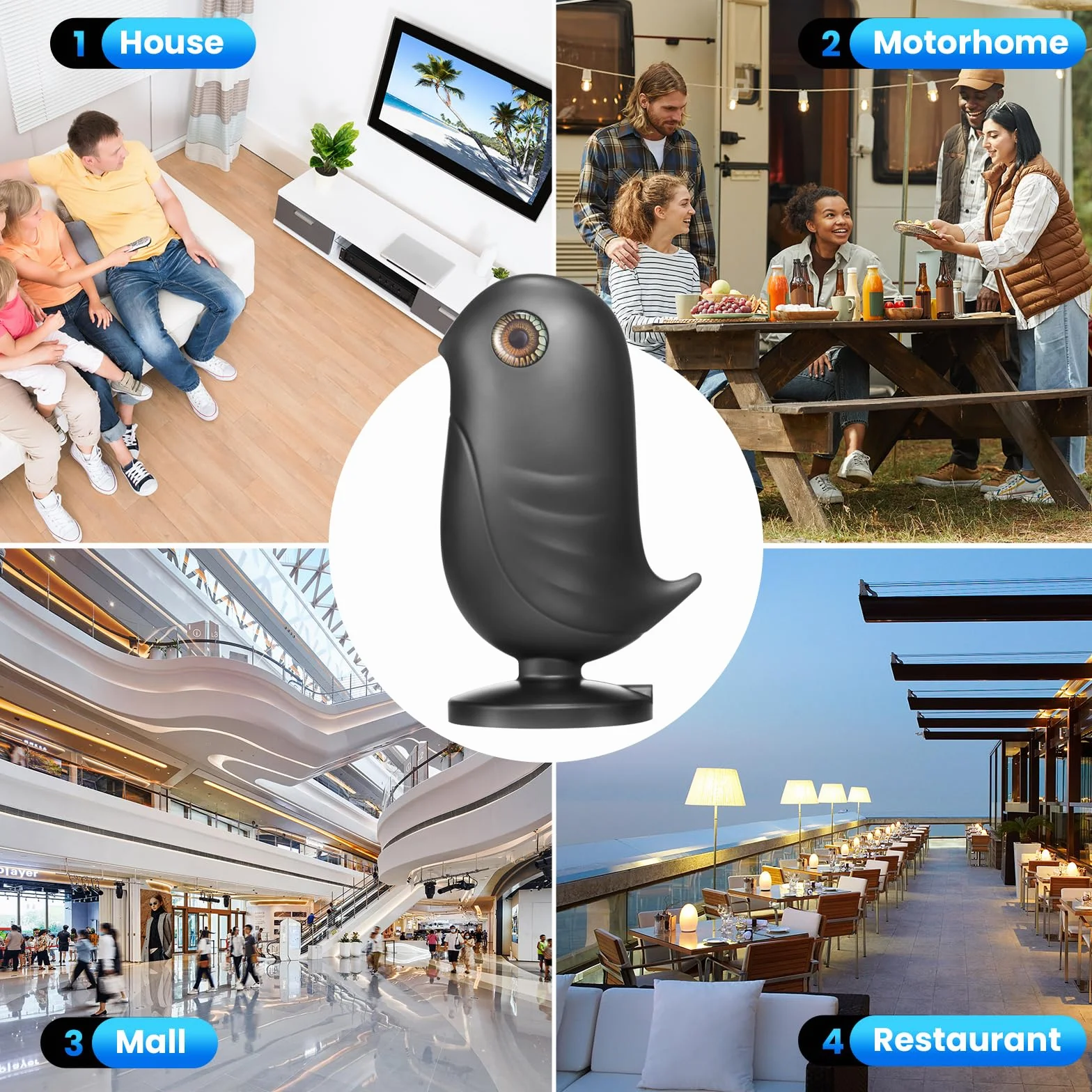 Antenne TV Intérieure Puissante, Antenne TNT HD 4K avec Amplificateur de Signal, Réception Longue Portée 650km, 360° sans Angle Mort Compatible DVB-T/T2 pour Téléviseur Numérique Intelligent