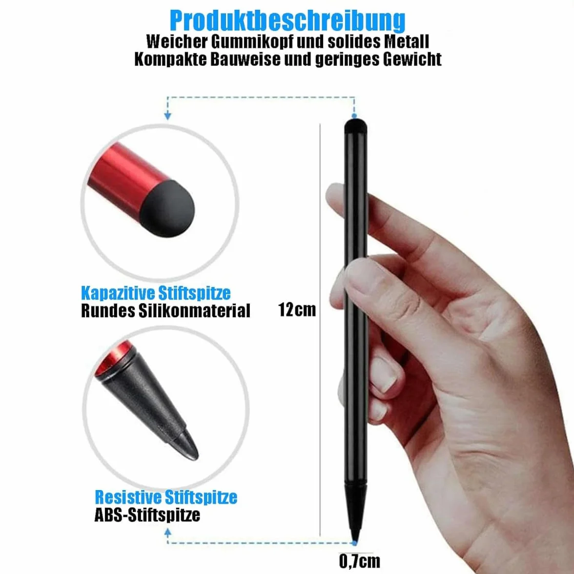 Stylets Noirs Universels à Pointe Fine Lot de 3 pour Écrans Tactiles