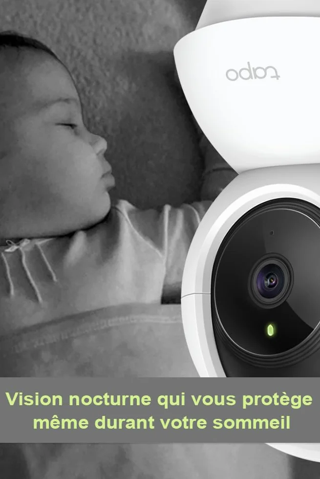 Tapo C200C Caméra Surveillance WiFi Intérieure 360° 1080p Vision Nocturne Détection Personne Suivi Mouvement Compatible Alexa