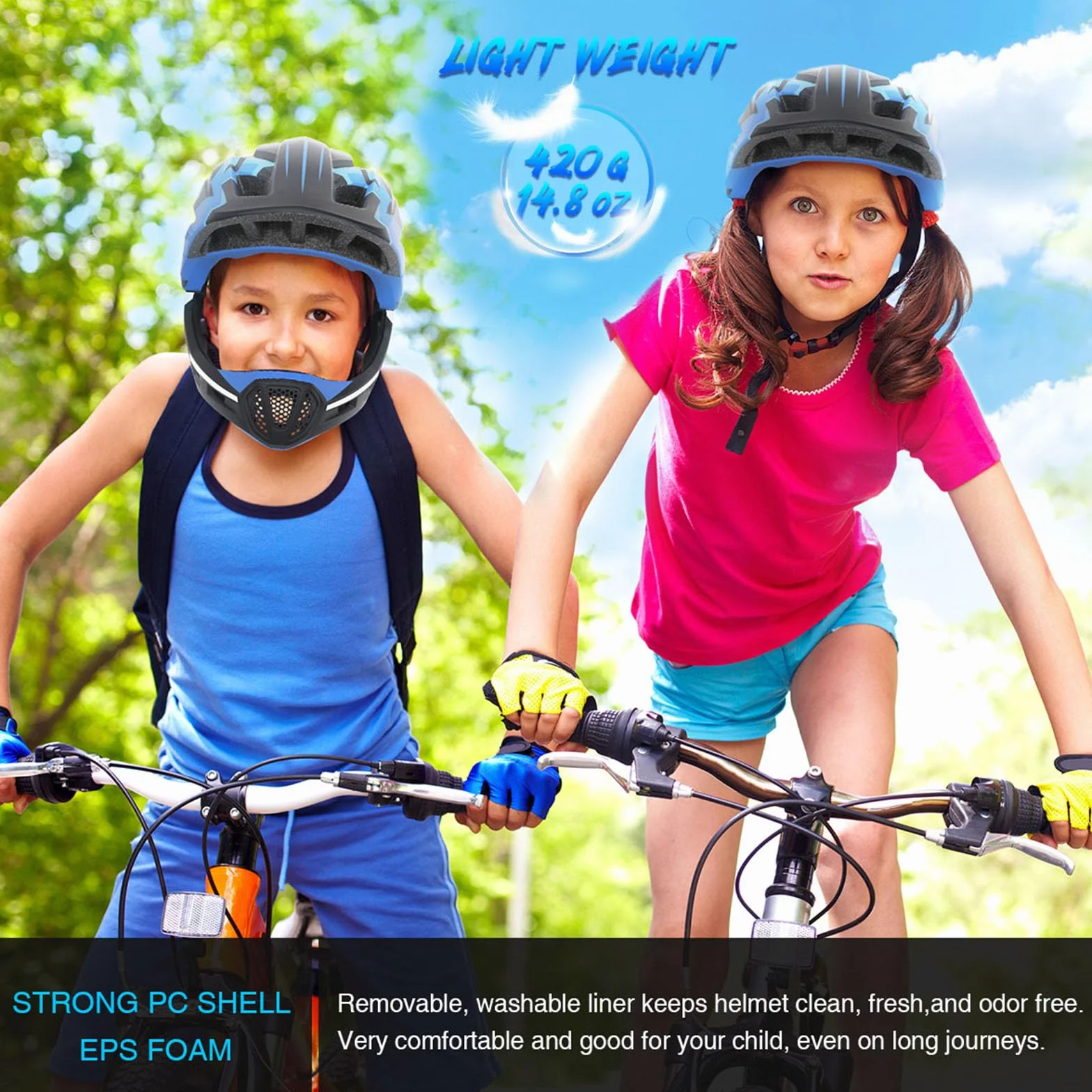 Lixada Casque Intégral Détachable Enfants Vélo Sécurité Sportive Skateboarding Roller