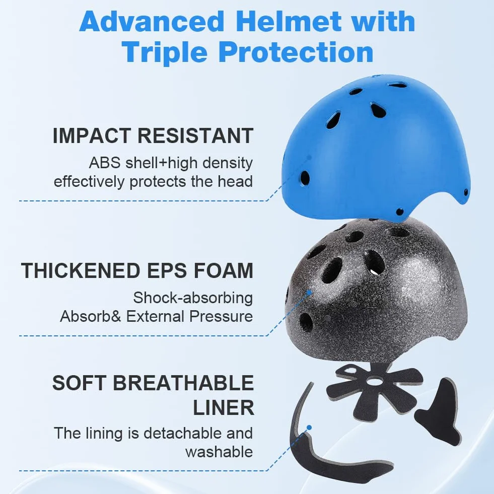 Flintronic Casque de vélo Enfant 2-13 Ans, Ensemble de Protections pour Enfants, Casques de Planche à roulettes, Trottinette, Vélo
