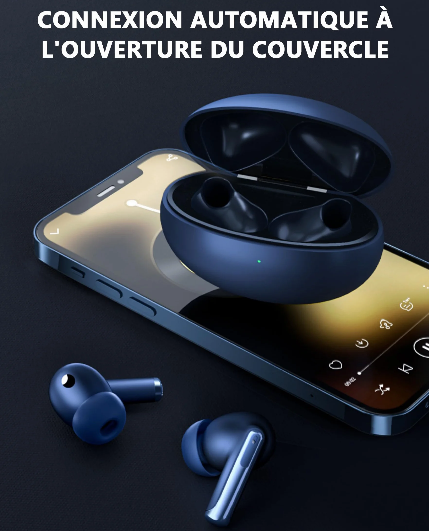 Sekoda Confort Max Ecouteurs Wireless-Écouteurs sans Fil Bluetooth ANC et réduction adaptative du Bruit, Audio 360° (Argent)