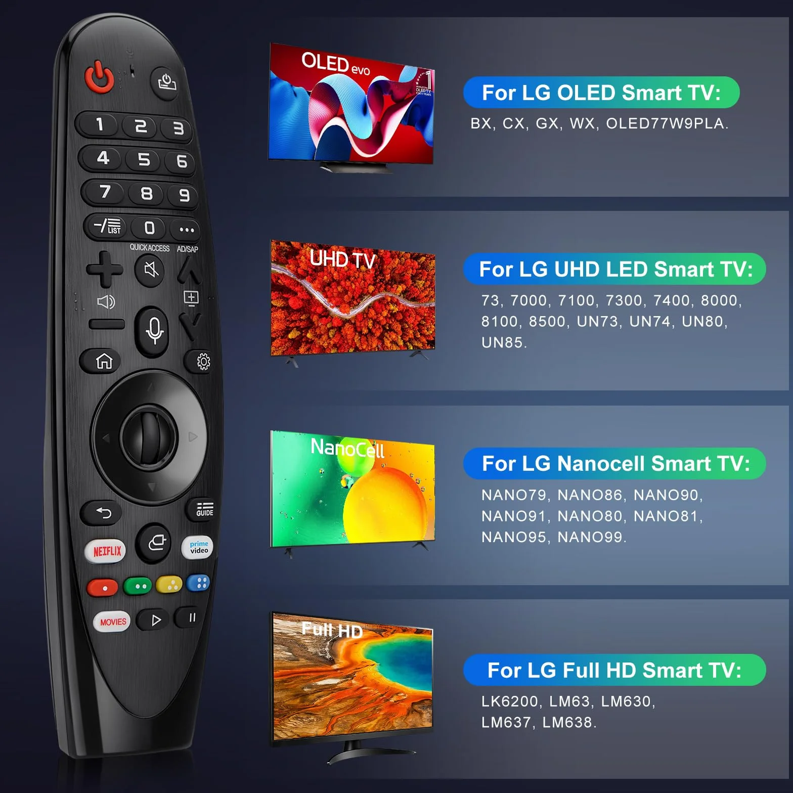 Télécommande-Universelle-pour-LG-Smart-TV, télécommande-Magique-pour-LG Nanocell UHD LED LCD HD Smart TV