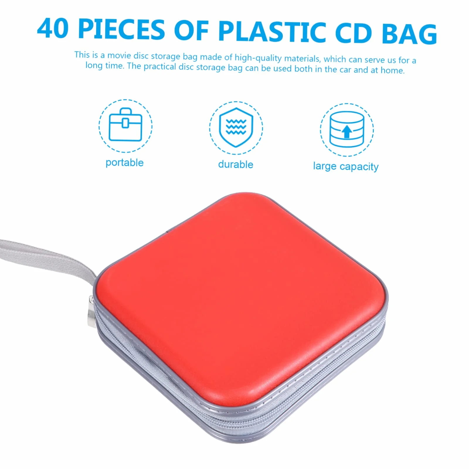 PRETYZOOM Étui de Rangement pour CD Pochette pour DVD Grande Capacité Housse CD Zippée pour Ranger Vos Disques