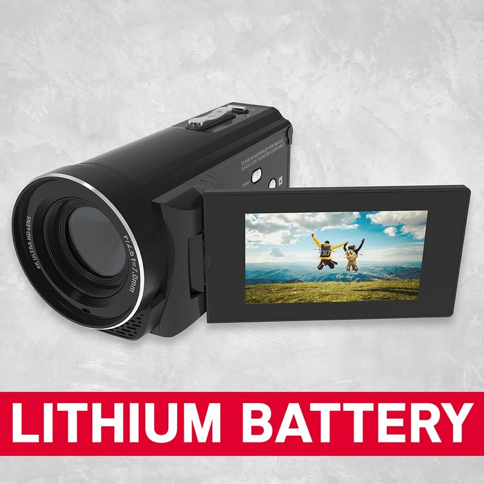 AgfaPhoto Realimove CC4000W Caméscope Étanche 4K Écran Tactile 3'' Zoom Numérique 18x Vidéo 2.7K Photo 24MP Noir