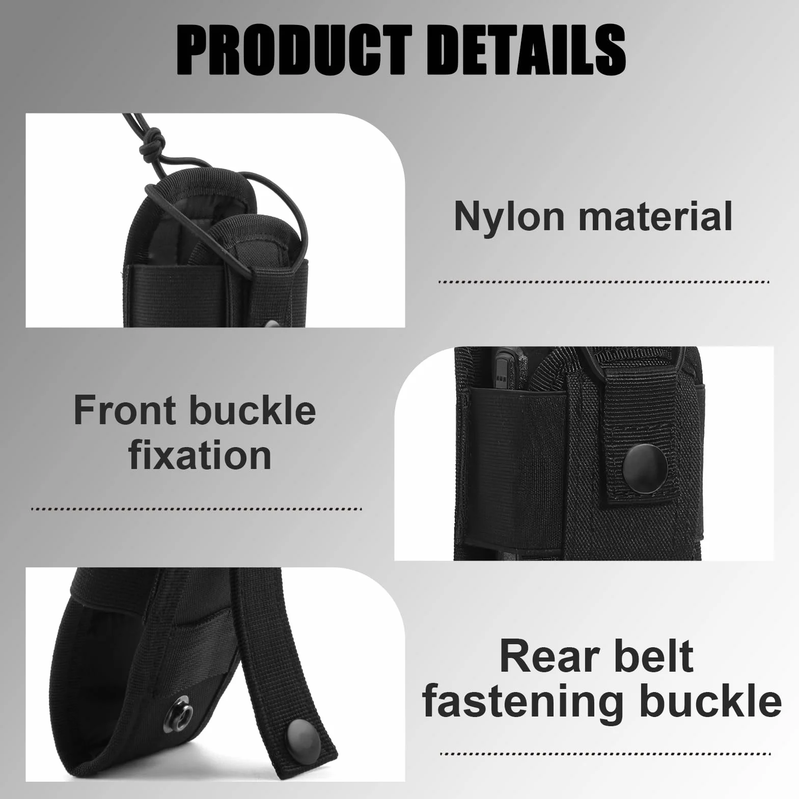Tactique Titulaire Cas Étui Molle Pochette de Ceinture Nylon Étui de Radio Tactique Molle pour Gilet étui Universel réglable pour Talkie-walkie Sac pour Radio Portable ou Talkie-walkie