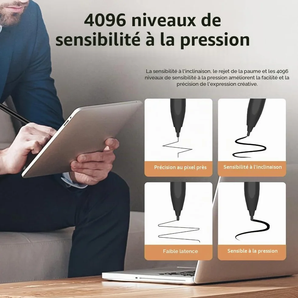 VOVIPO EMR Stylet pour Remarkable 2 avec Gomme, Stylo de Rechange pour Papier numérique Remarkable 2/Scribe/Boox Tablet, Alternative au marqueur Plus, sensibilité à la Pression 4096