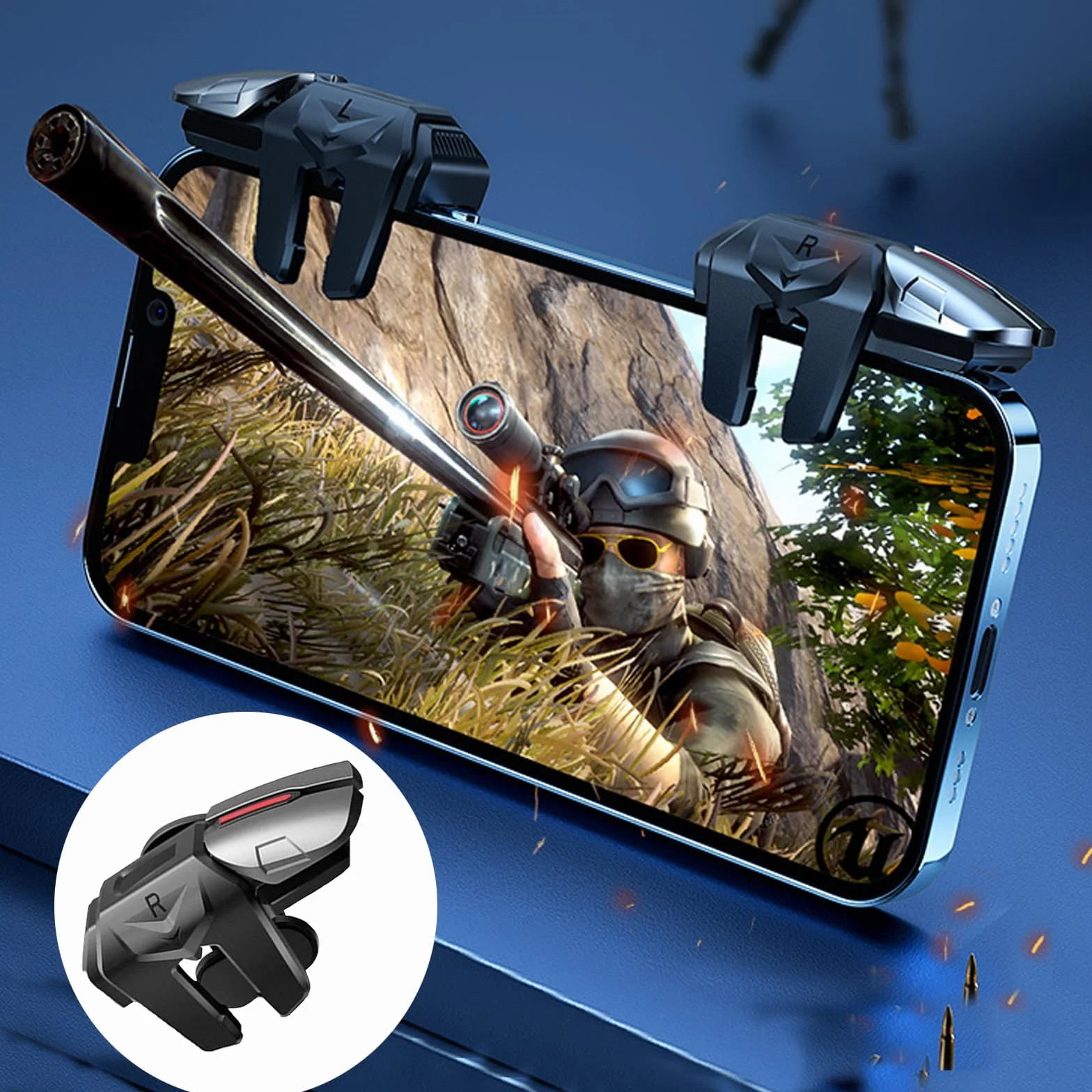Contrôleur de Jeu Gachette Mobile Trigger, Manette E-Sport Mobile, pour Smartphones Android et Apple