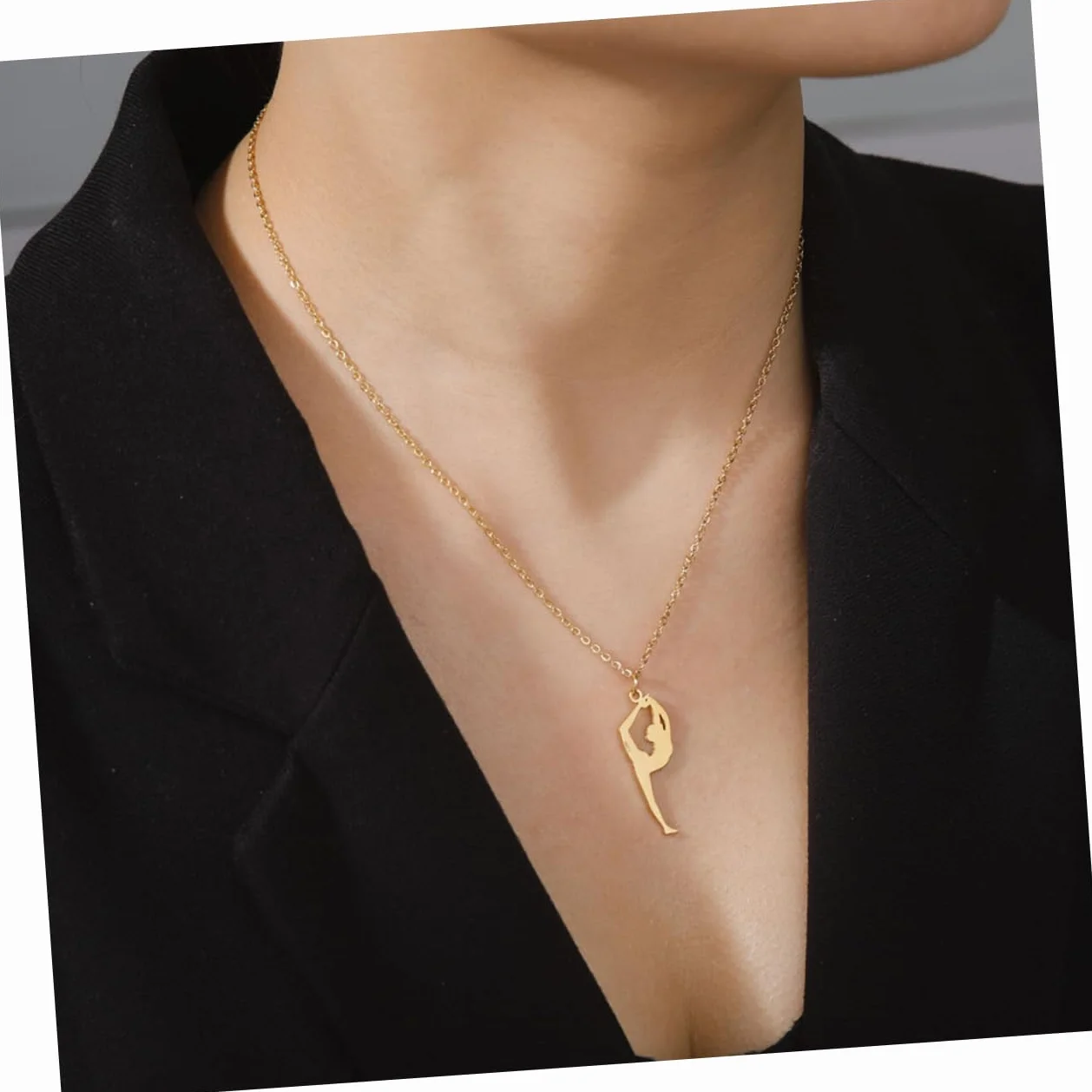 YARNOW collier en or chaîne de cou créative collier pendentif femme bijoux de cou Acier inoxydable Golden