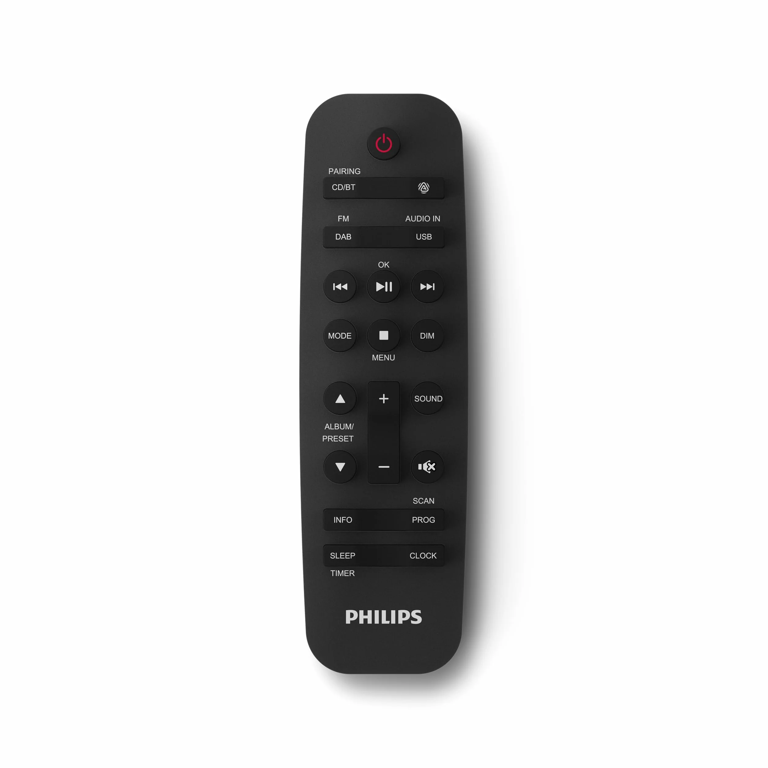Philips TAM4555M2 Système de microchaîne hi-fi – 100 W, enceintes Bass Reflex, DAB+/FM, CD, USB, entrée audio, Bluetooth 5.4, Auracast, télécommande, préréglages audio numériques, emballage écologique