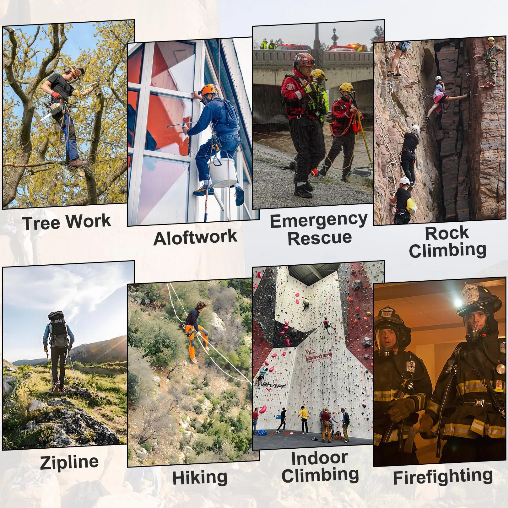Harnais d'Escalade Certifié CE Ajustable pour Alpinisme, Rappel et Secours Incendie