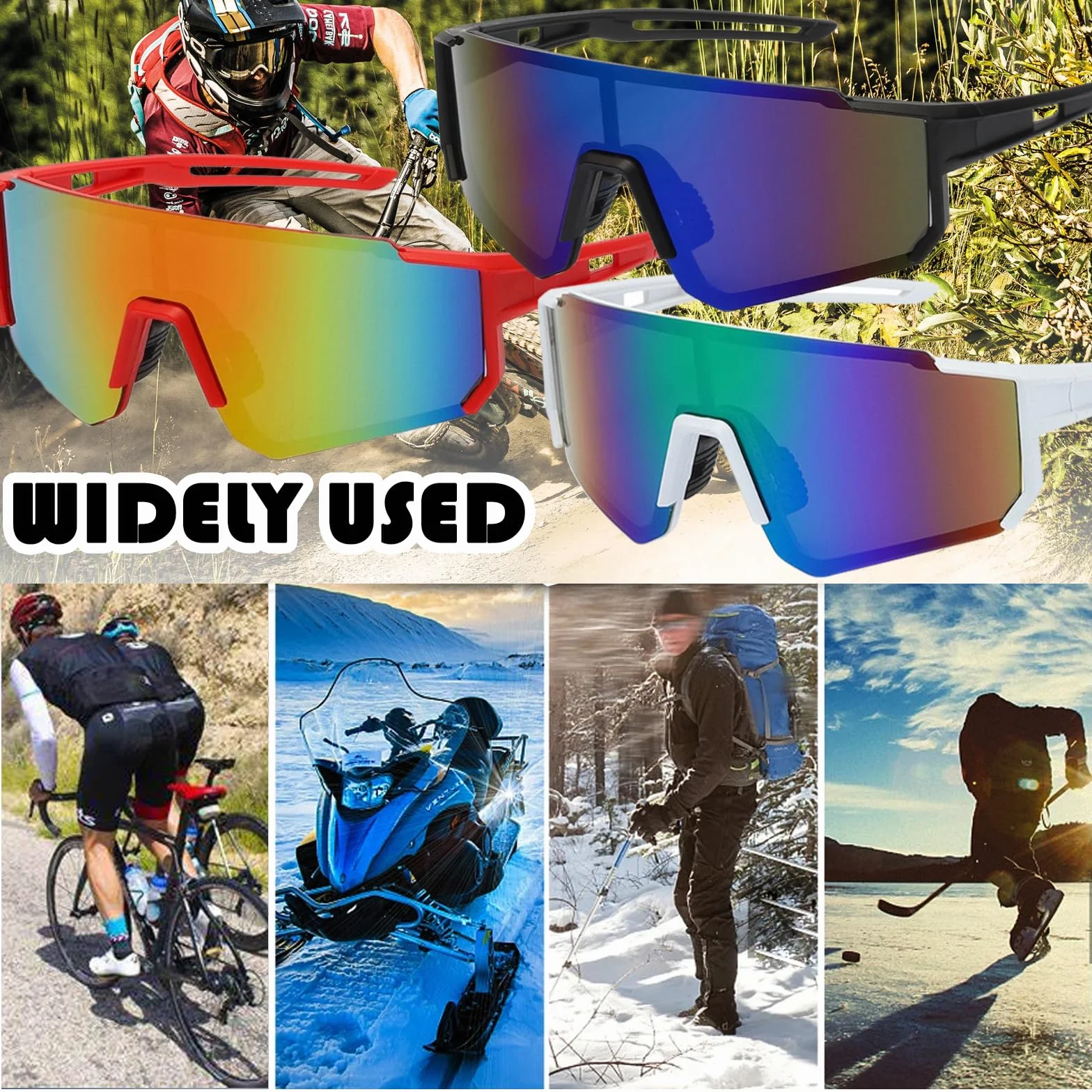 Lunettes de Vélo Polarisées UV400 JSTHHTT 3 PCS Hommes Femmes