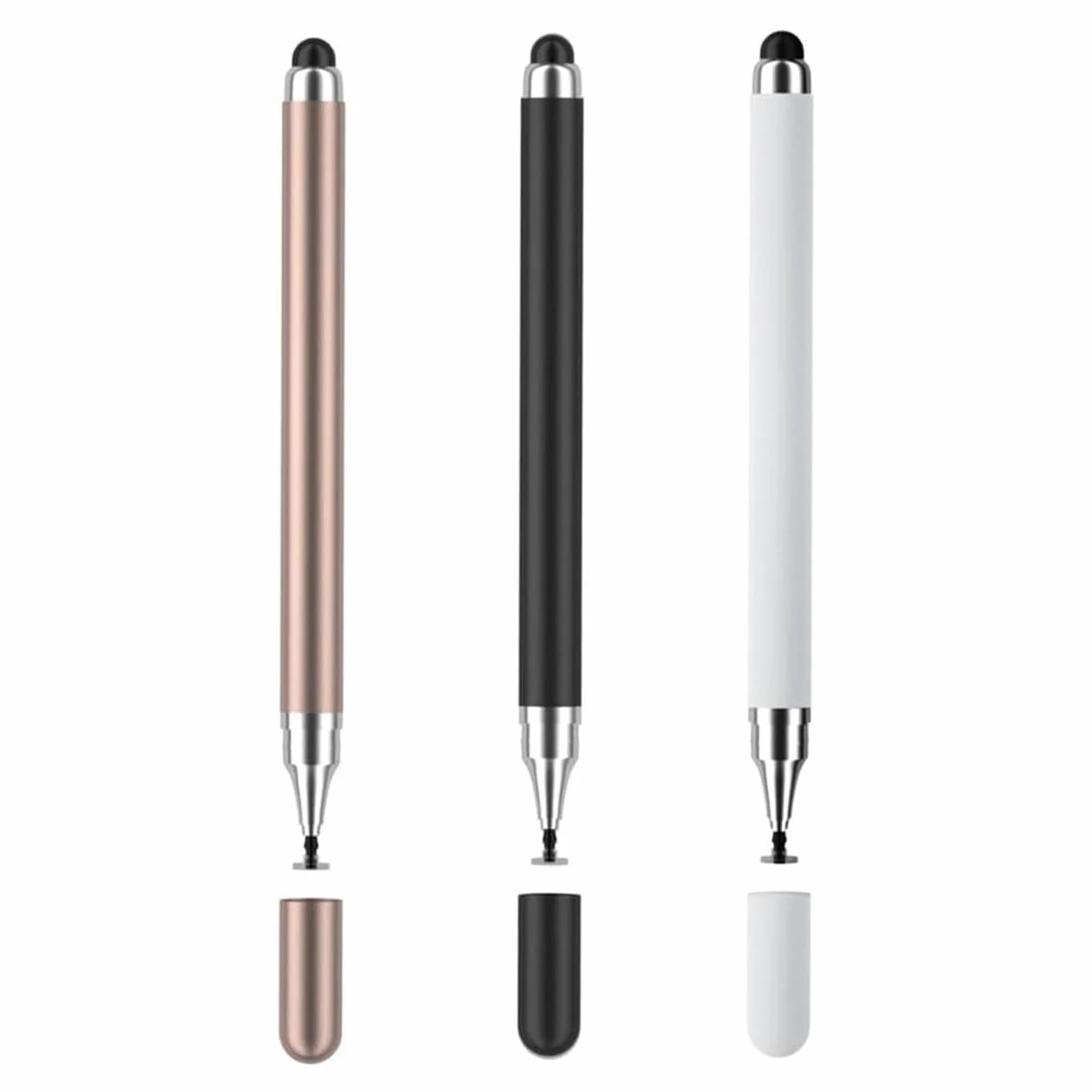 Redreo Lot de 3 Stylos 2 en 1 Universels Stylet capacitif pour écrans tactiles Apple iPhone iPad Android Microsoft