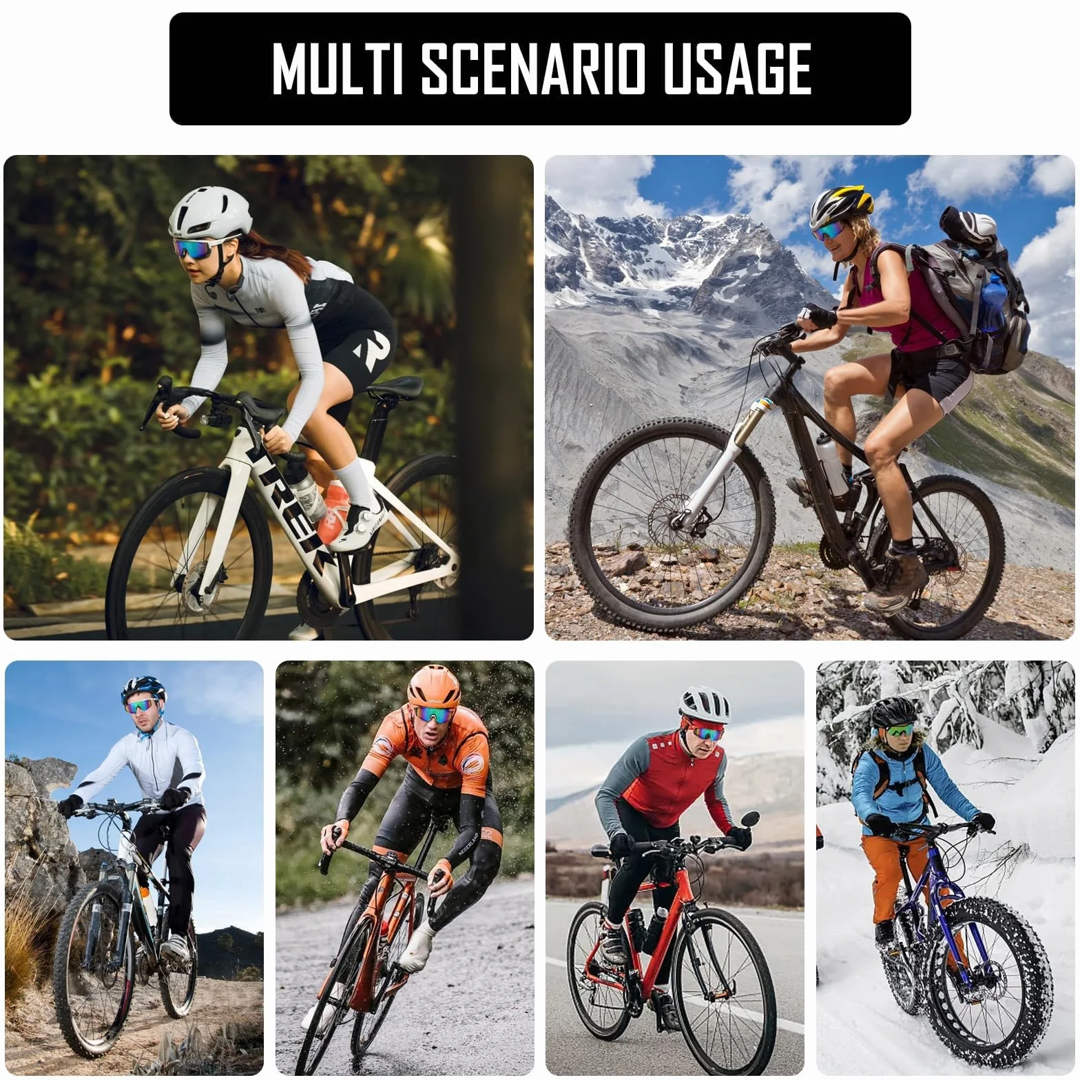 Lunettes de vélo UV400 pour hommes et femmes, moto, course, ski et pêche