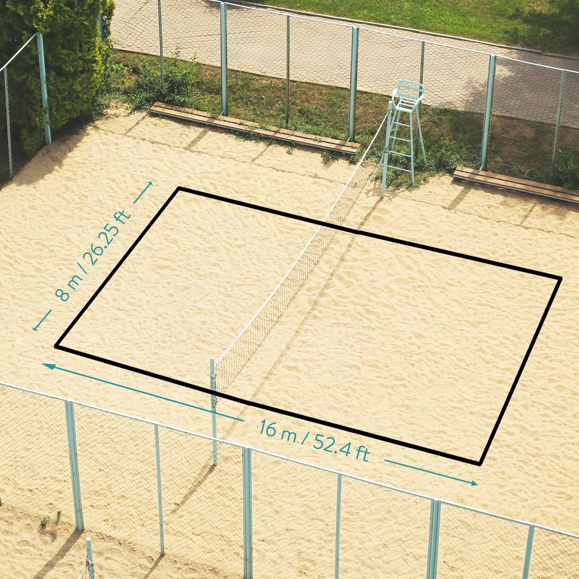 Navaris Filet Volley Ball Extérieur avec Ligne, Piquets et Sacoche