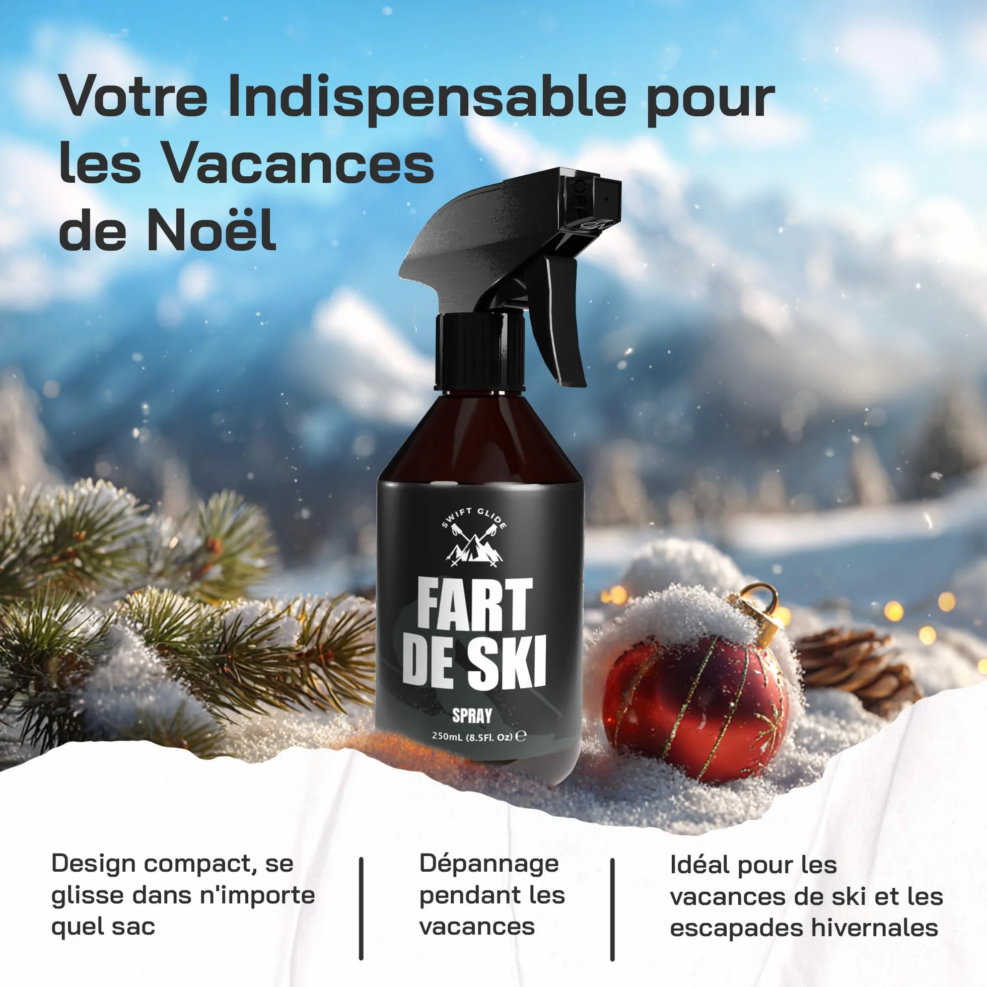 Fart Ski Wax 250ml Cire Universelle Liquide 100% Végétale Ski Alpin Skis de Fond Snowboard Fartage Ski Fabriqué en Allemagne