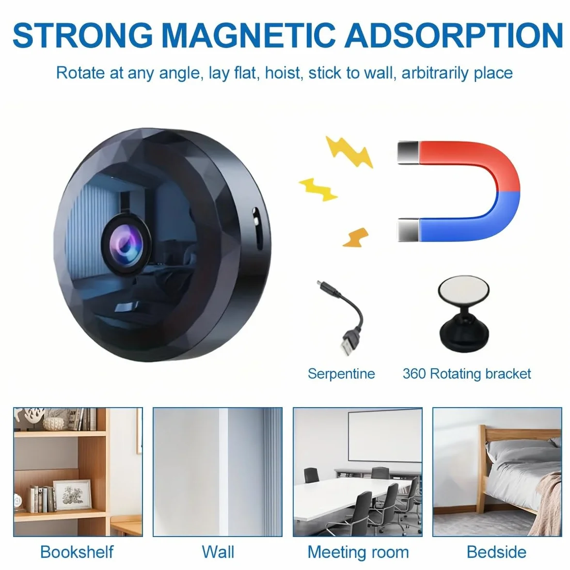 WiFi Caméra,1080P HD Caméra de Surveillance Interieur/Extérieur sans Fil avec Audio et Vidéo, avec Enregistrement Longue Batteries, pour l'extérieur/intérieur