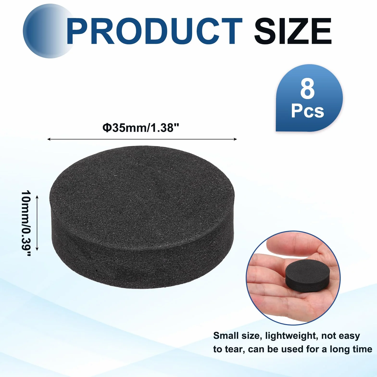 QUARKZMAN 8 Pcs Pieds D'Isolation pour Haut-Parleur Unilatéraux, 35mmx10mm Base en Mousse Antidérapante pour Absorption des Chocs Pieds De Support pour Amplificateur, Noir