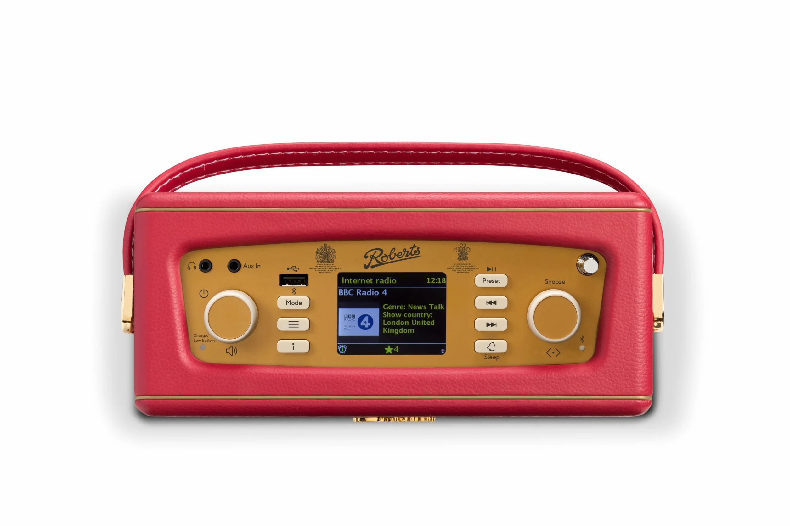 Roberts Revival iSTREAML Radio numérique FM/DAB/DAB+/INTERNET avec Bluetooth, rouge classique