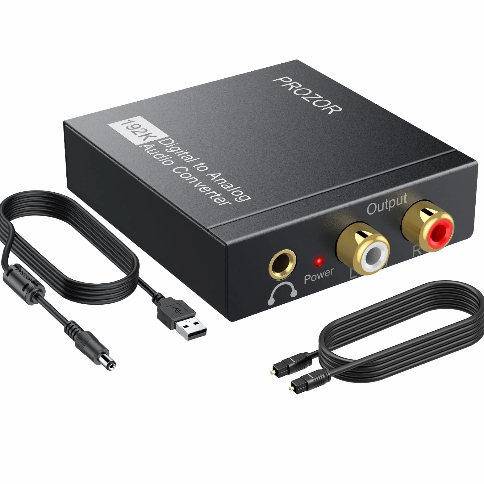 PROZOR Convertisseur DAC Audio 192kHz Optique Coaxiale vers RCA 3.5mm