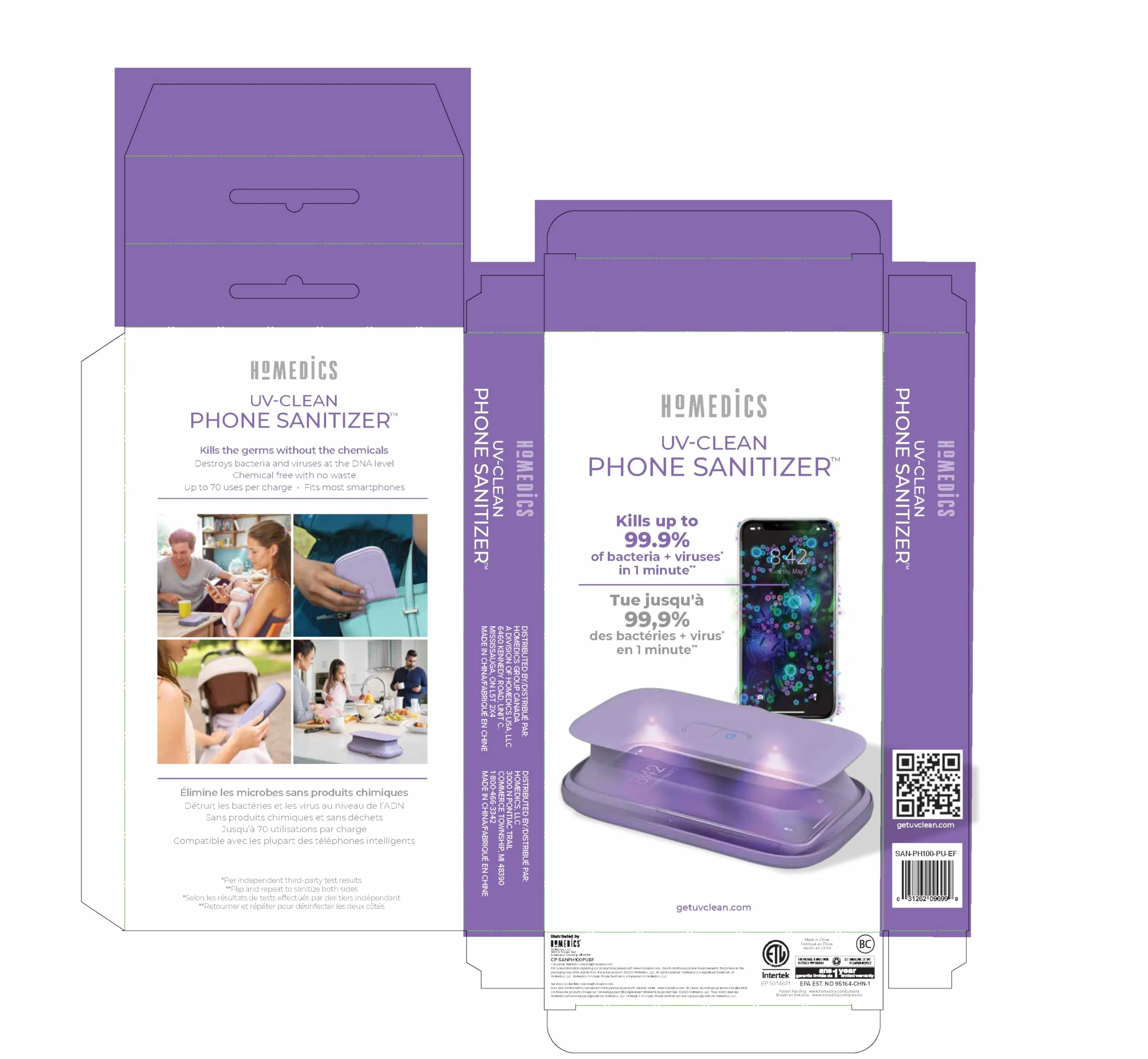 HoMedics Désinfectant UV pour téléphone