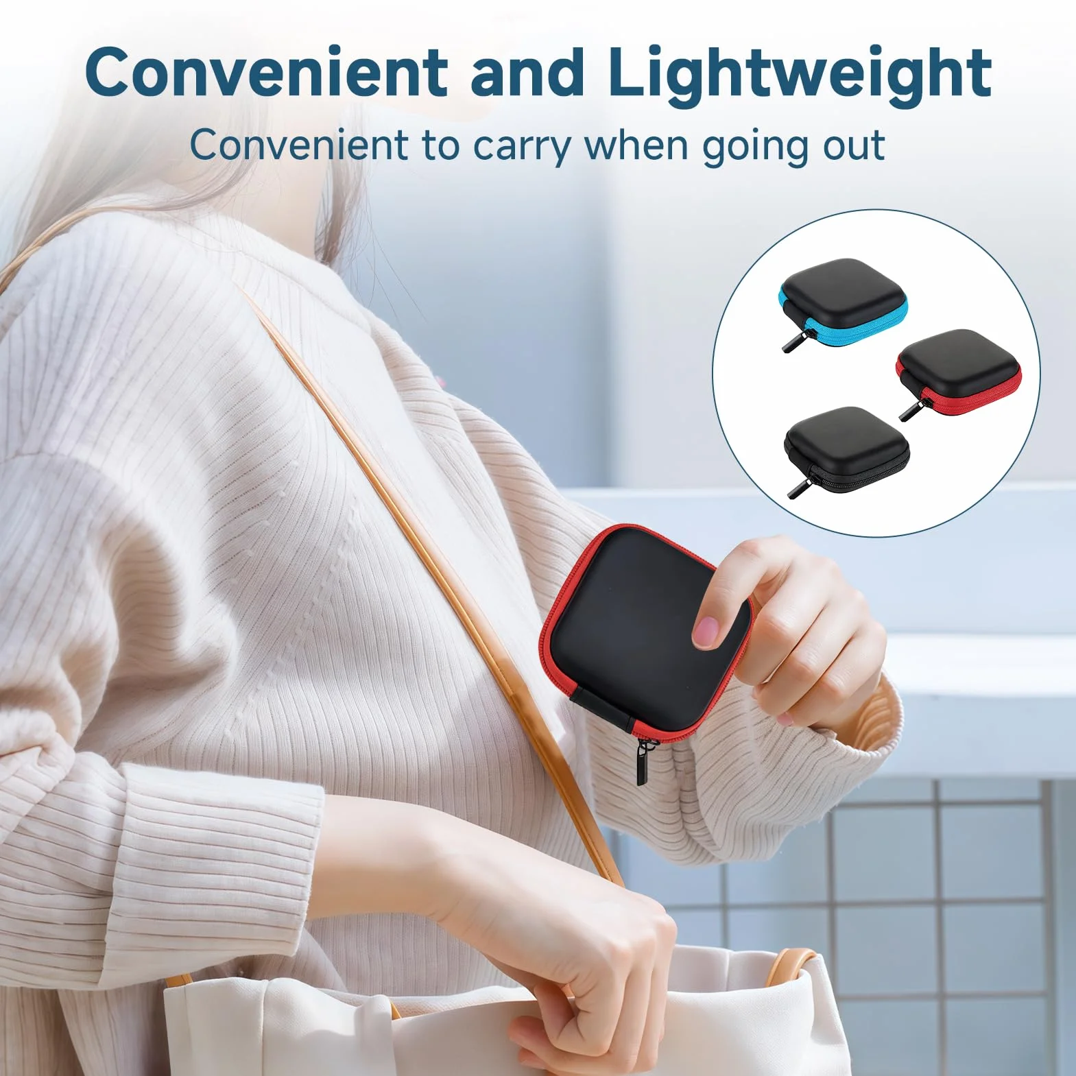 Étui de Rangement pour Casque, Protection Portable avec Fermeture à Glissière, 3 Pièces