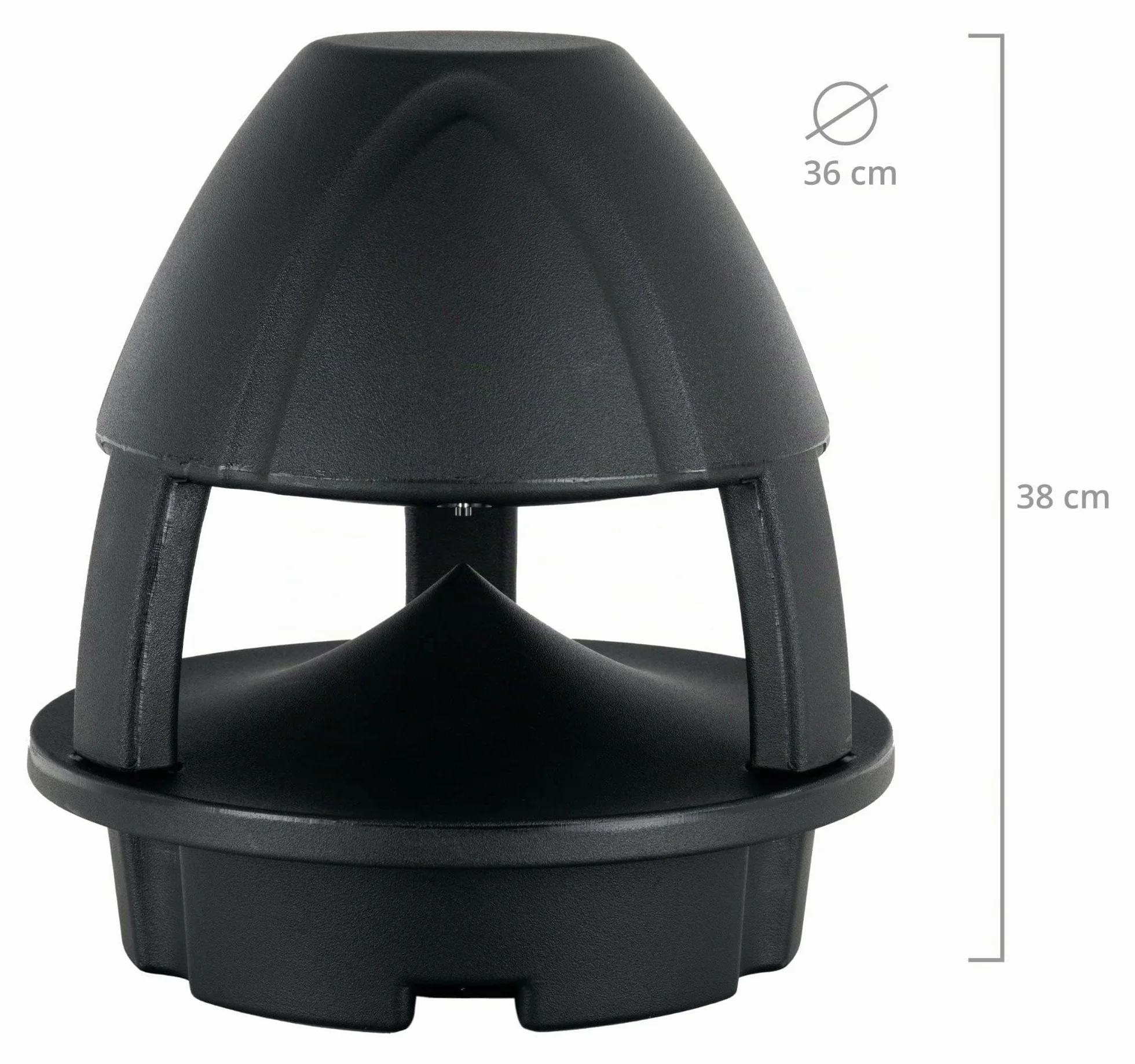 McGrey WPL-660BK BT 360° Enceinte Outdoor Active 2 Voies pour Jardin - Portée Bluetooth® : env. 10 mètres - Diffusion sonore à 360° - Résistante à l'eau et aux UV (IP56) - Noir