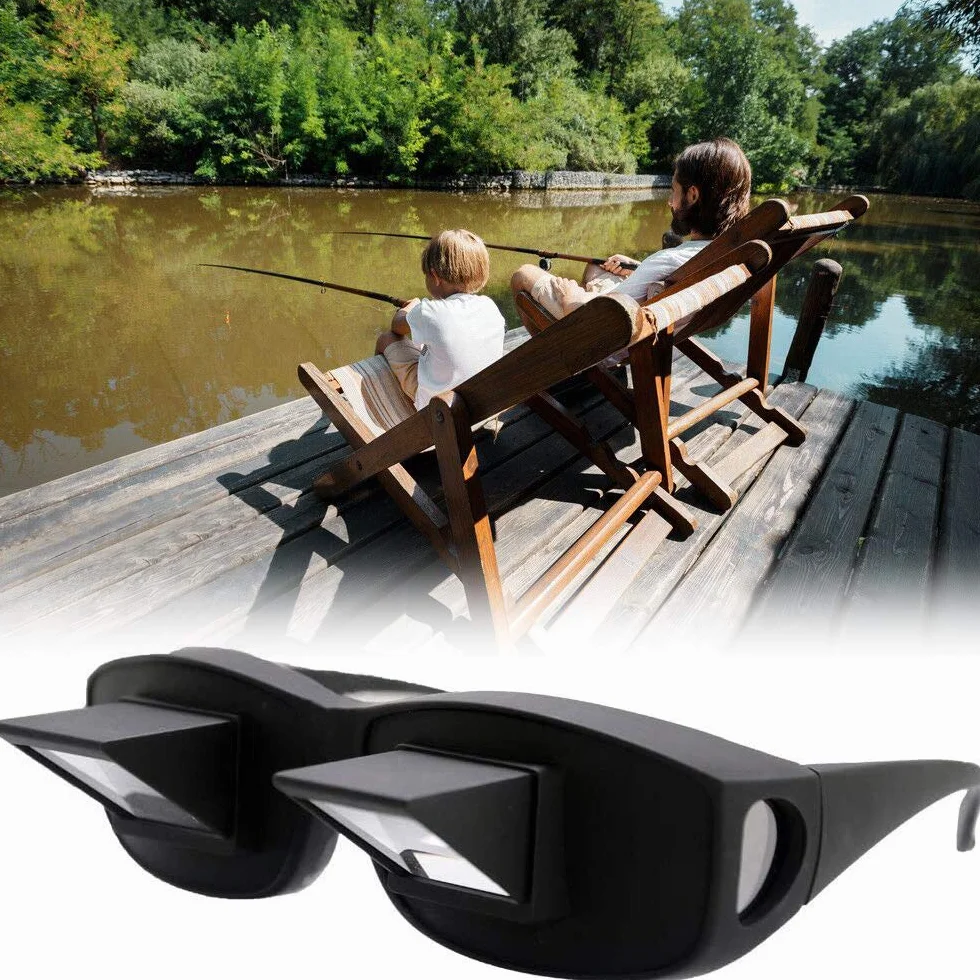 OKCSC Lazy Glasses 90° Laying Down Prism Glasses Horizontal Bed Reading Glasses High Definition for Reading Watching TV Phones -Small
