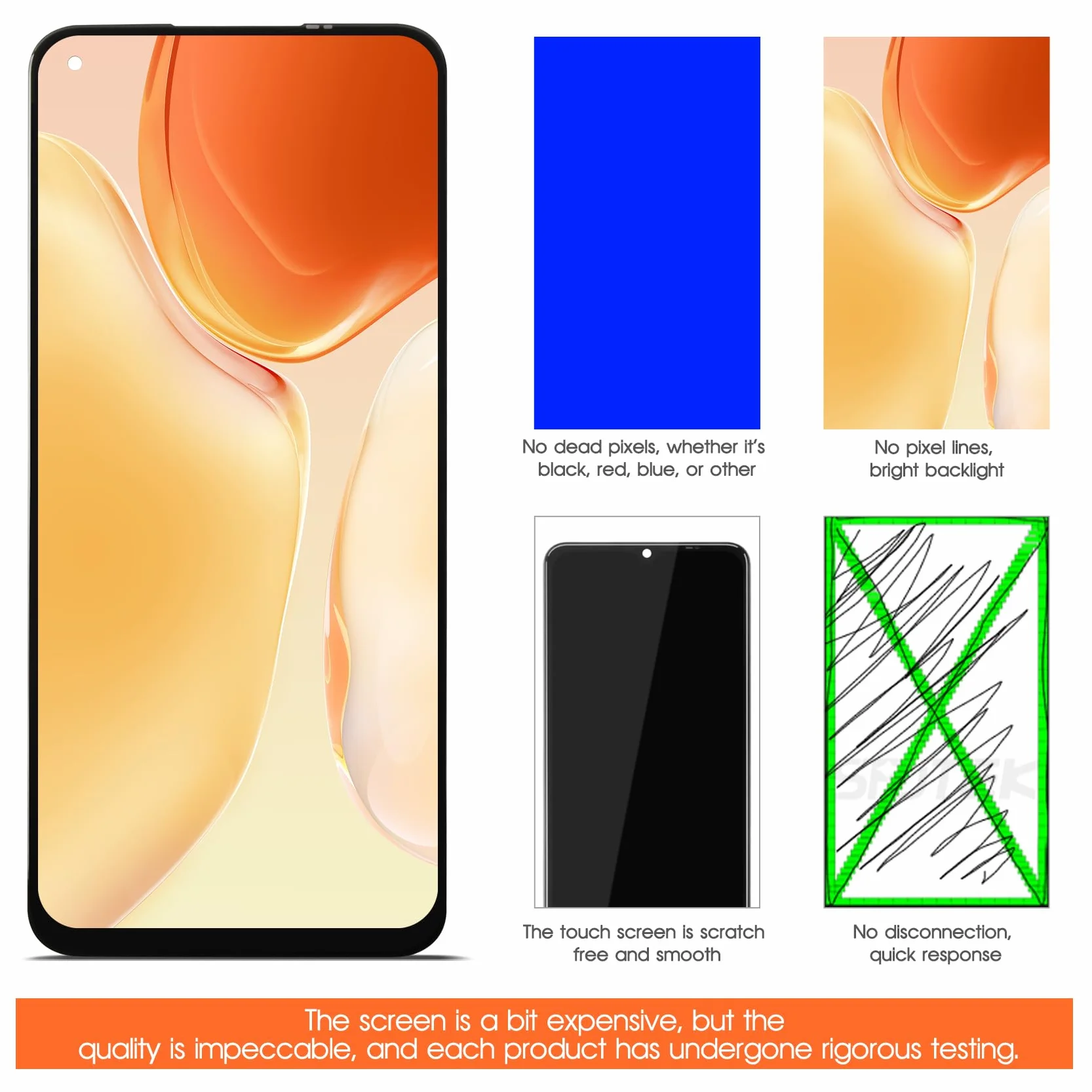 AGCUT LCD pour Oppo A72 4G / A52 4G Écran de Rechange pour Oppo A72 4G CPH2067 Display Ecran Replacement Numériseur Vitre Écran Tactile Digitizer Panneau Assemblé De Réparation, Nior