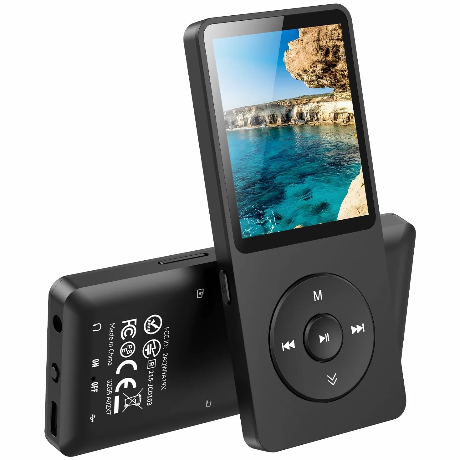 AGPTEK Lecteur MP3 Bluetooth 5.3 32Go HiFi sans Perte 70H Autonomie Baladeur Portable Radio FM Enregistrement