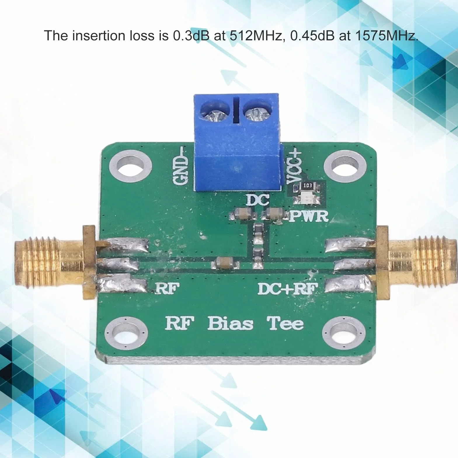 Bias Tee DC Module Filtre RF 10 à 6000MHz pour Systèmes de Communication