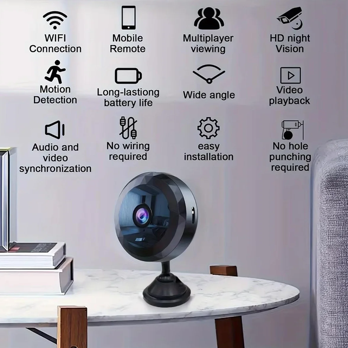 WiFi Caméra,1080P HD Caméra de Surveillance Interieur/Extérieur sans Fil avec Audio et Vidéo, avec Enregistrement Longue Batteries, pour l'extérieur/intérieur