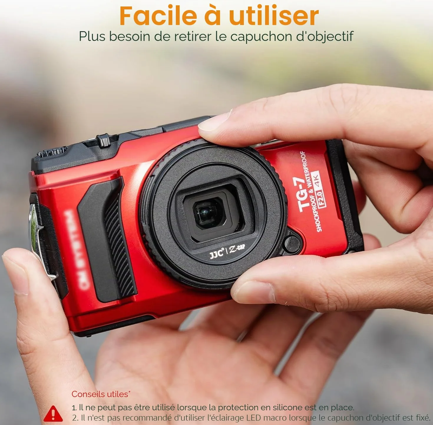 JJC Bouchon de Protection d'objectif pour Appareil Photo Olympus Tough TG-7, TG-6, TG-5, TG-4, TG-3, TG-2 and TG-1F, Om System TG-7, Remplacement pour Olympus LB-T01