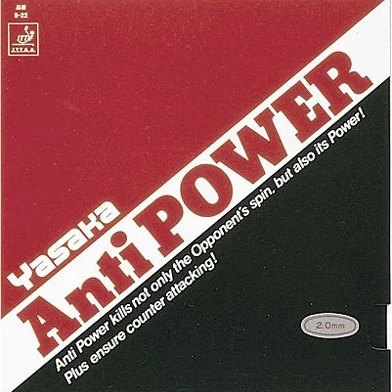 Yasaka Anti Power Revêtement Caoutchouc Tennis de Table Noir