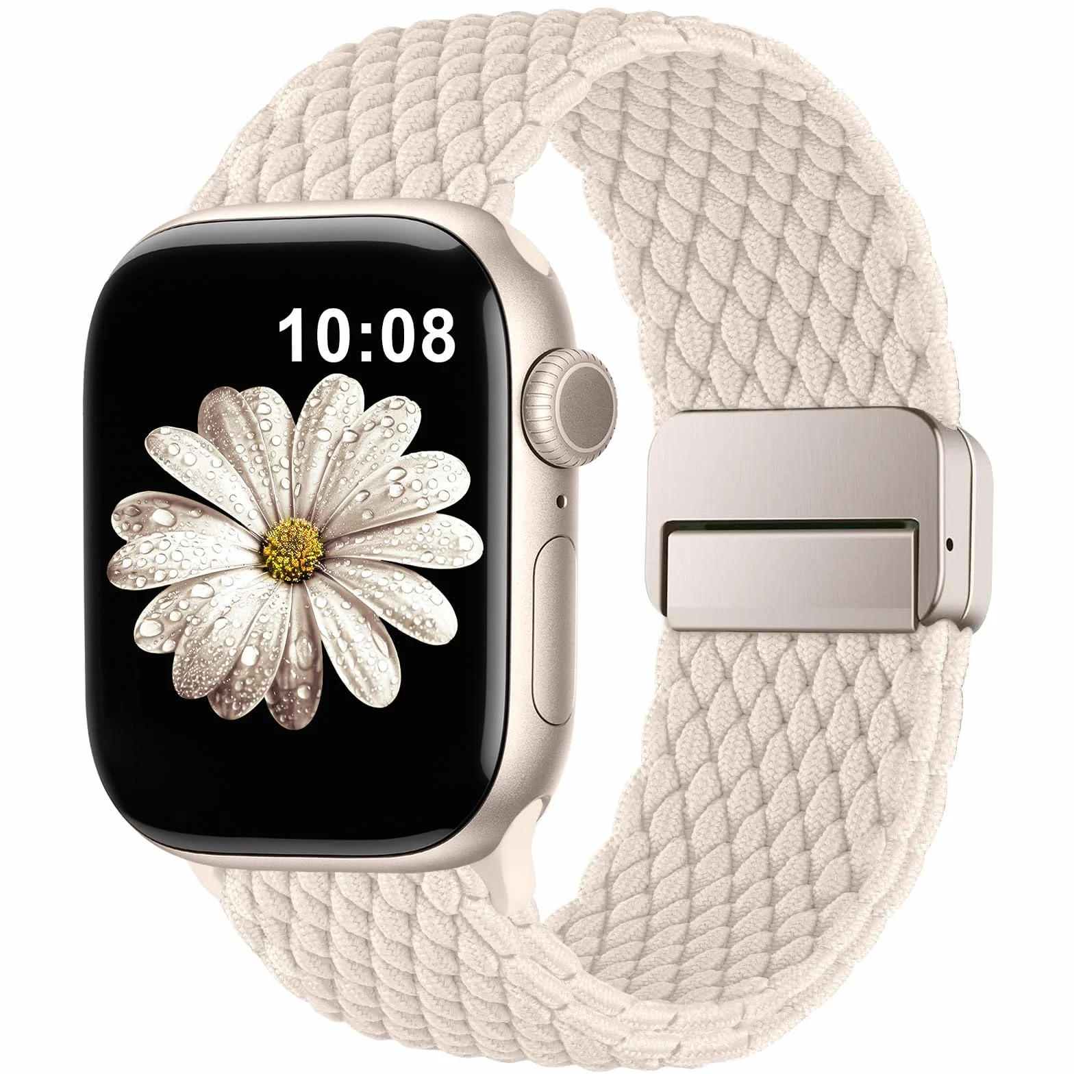 AMSKY Tressé Elastique Compatible avec Bracelet Apple Watch Se 40mm 44mm 42mm 46mm 41mm 45mm 38mm Femme Homme, Nylon Sport Bracelet avec Boucle Magnétique pour Serie 11 10 9 8 7 6 5 4, SE 3 2 1