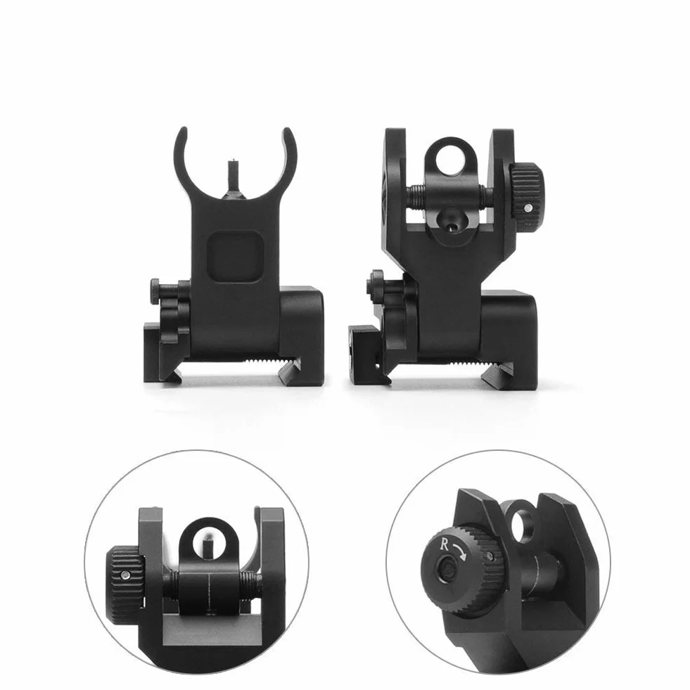 ACEXIER US Flip Up Avant Arrière Ensemble de Vue en Fer Double Demi-Lune Forme Viseurs pour Montage 20mm Fusil de Chasse Accessoires Airsoft