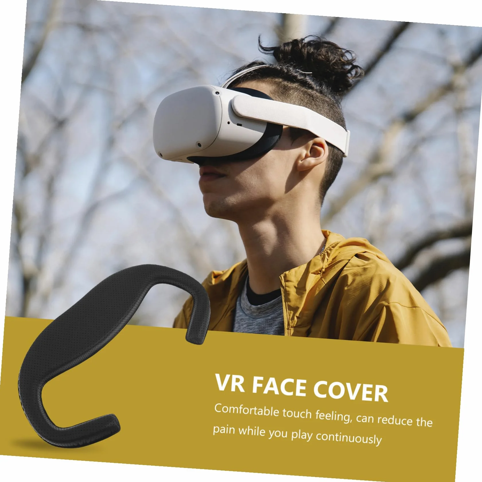 FRCOLOR VR Glasses Face Pad Set Compatible with Pimax Crystal Ergonomic PU Sponge Cushion Light Blocking Sweat Absorption