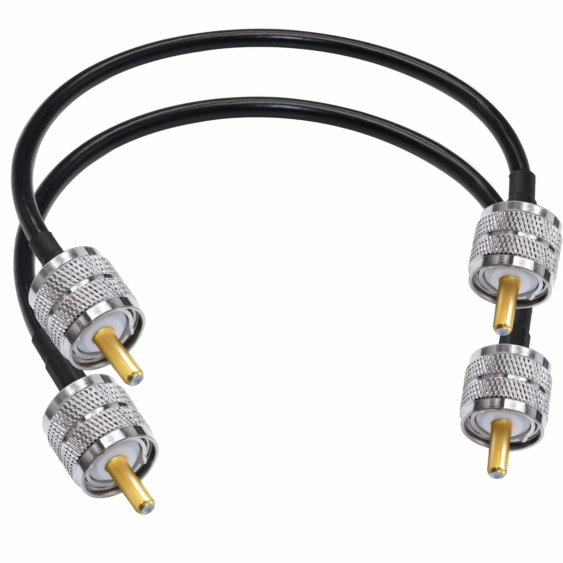 TUOLNK PL-259 Câble de raccordement RG58 UHF mâle à mâle à faible perte 50 ohms CB Radio Câble coaxial 12 pouces (30 cm) SO239 Câble d'extension d'antenne Wifi pour HAM Radio 2 Pack