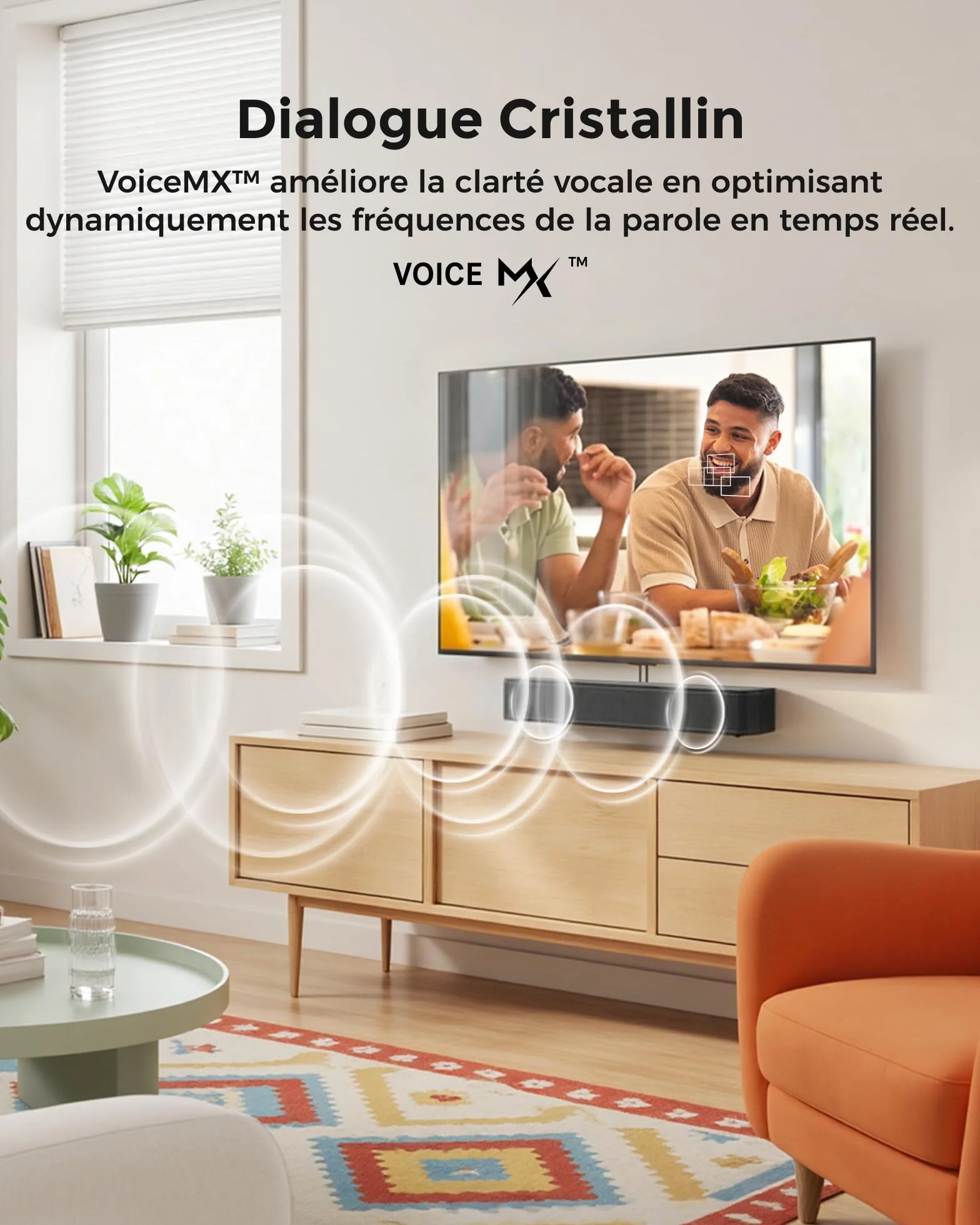 ULTIMEA Poseidon M20 Pro Barre de Son TV 2.1ch, 132W, Caisson de Basses Intégré, BT 5.4, 16 Pouces