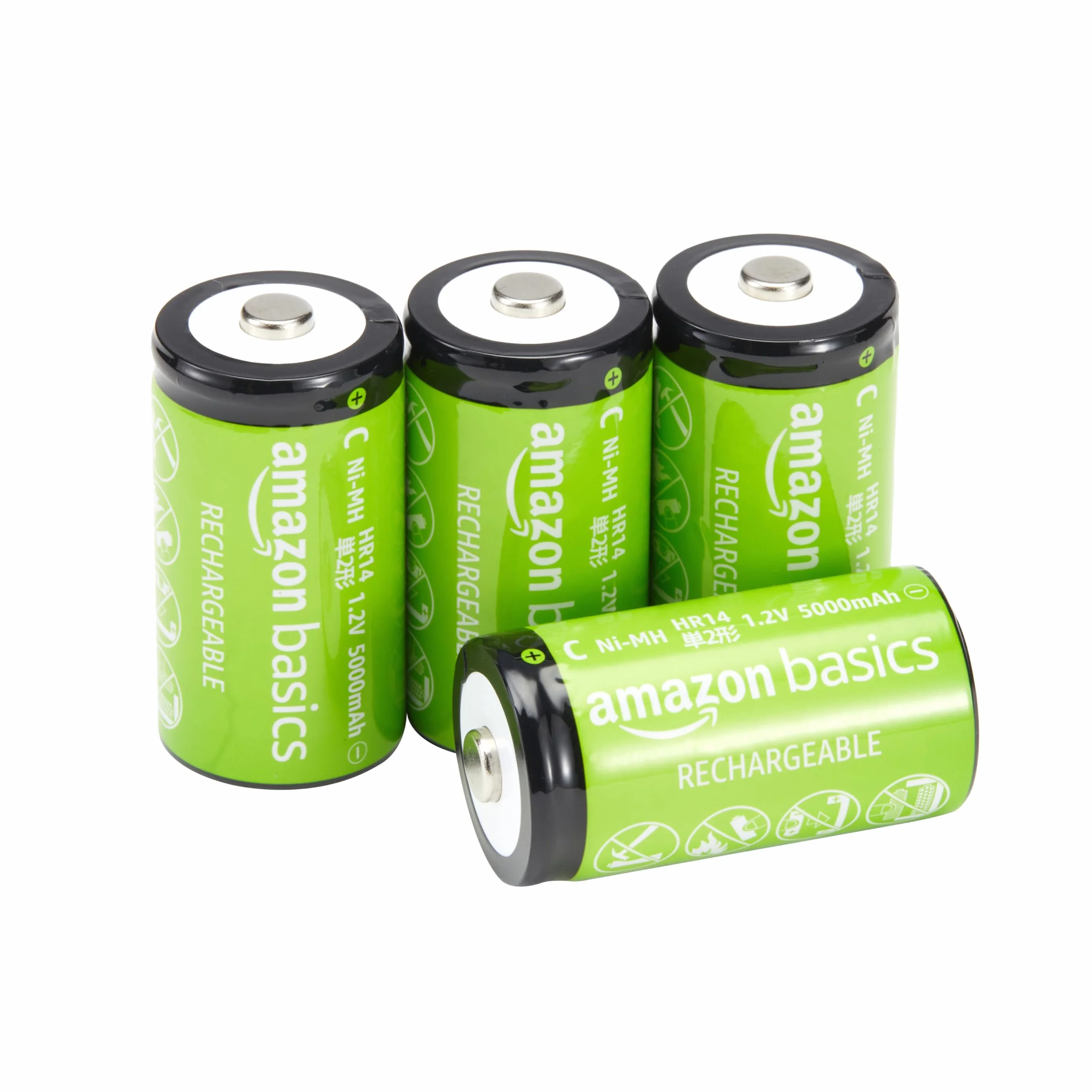 Amazon Basics Lot de 4 piles rechargeables type C NiMH 5000 mAh