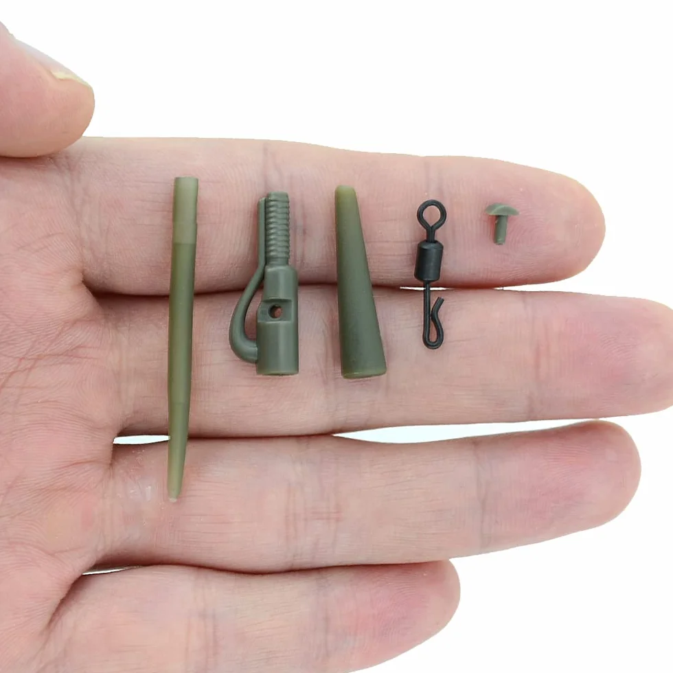 Hirisi Terminal de Peche Lot de 10 Ensembles Accessoires Carpe Tubes Caoutchouc émerillons Perles