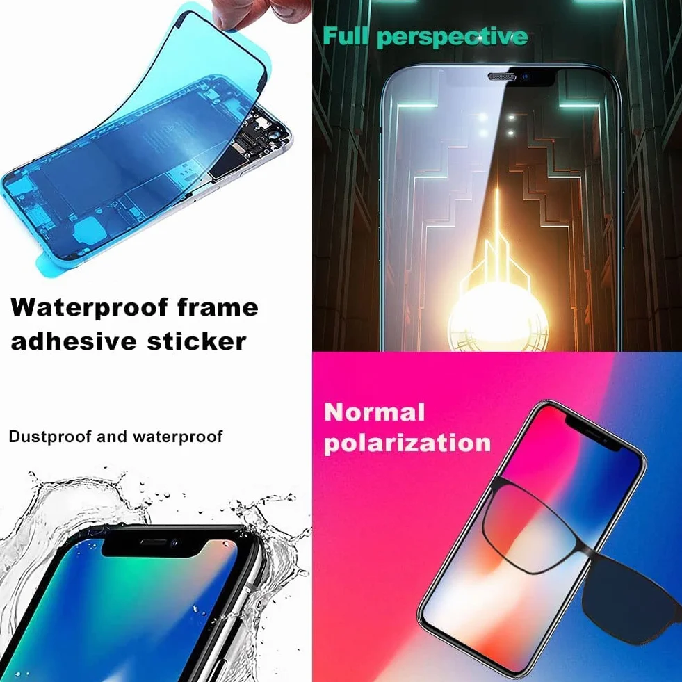 EFaith Ecran pour iPhone X LCD Écran de Rechange 5.8" Full HD Tactile Digitizer Assembly avec Kit De Réparation Complet + Protecteur D'écran + Adhésif Étanche avec Modèle: A1865, A1901, A1902 (LCD.)