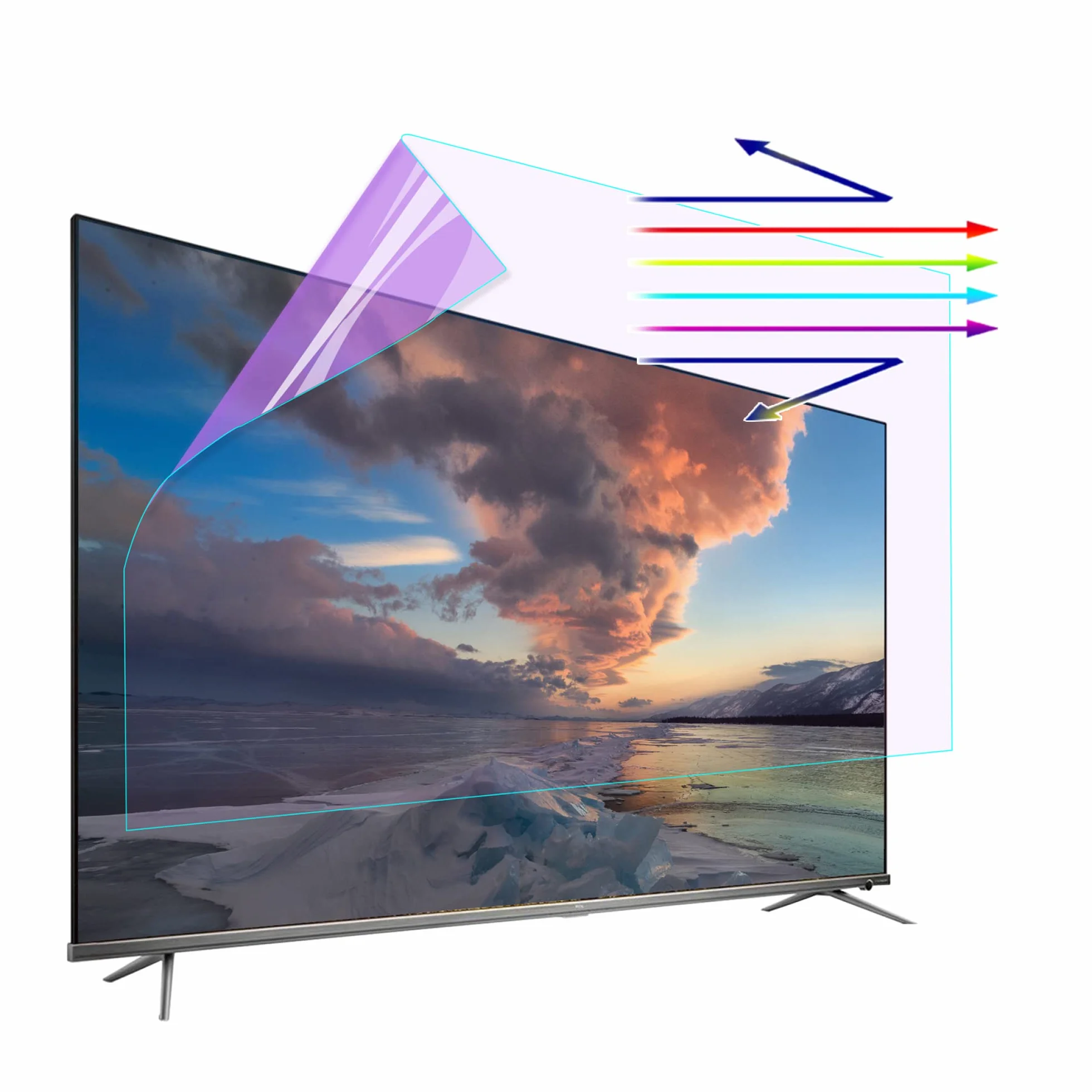 Protecteur d'écran TV Mat 42-65 Pouces Anti-reflet Anti-lumière Bleue Anti-Rayures pour LCD LED 4K OLED QLED HDTV